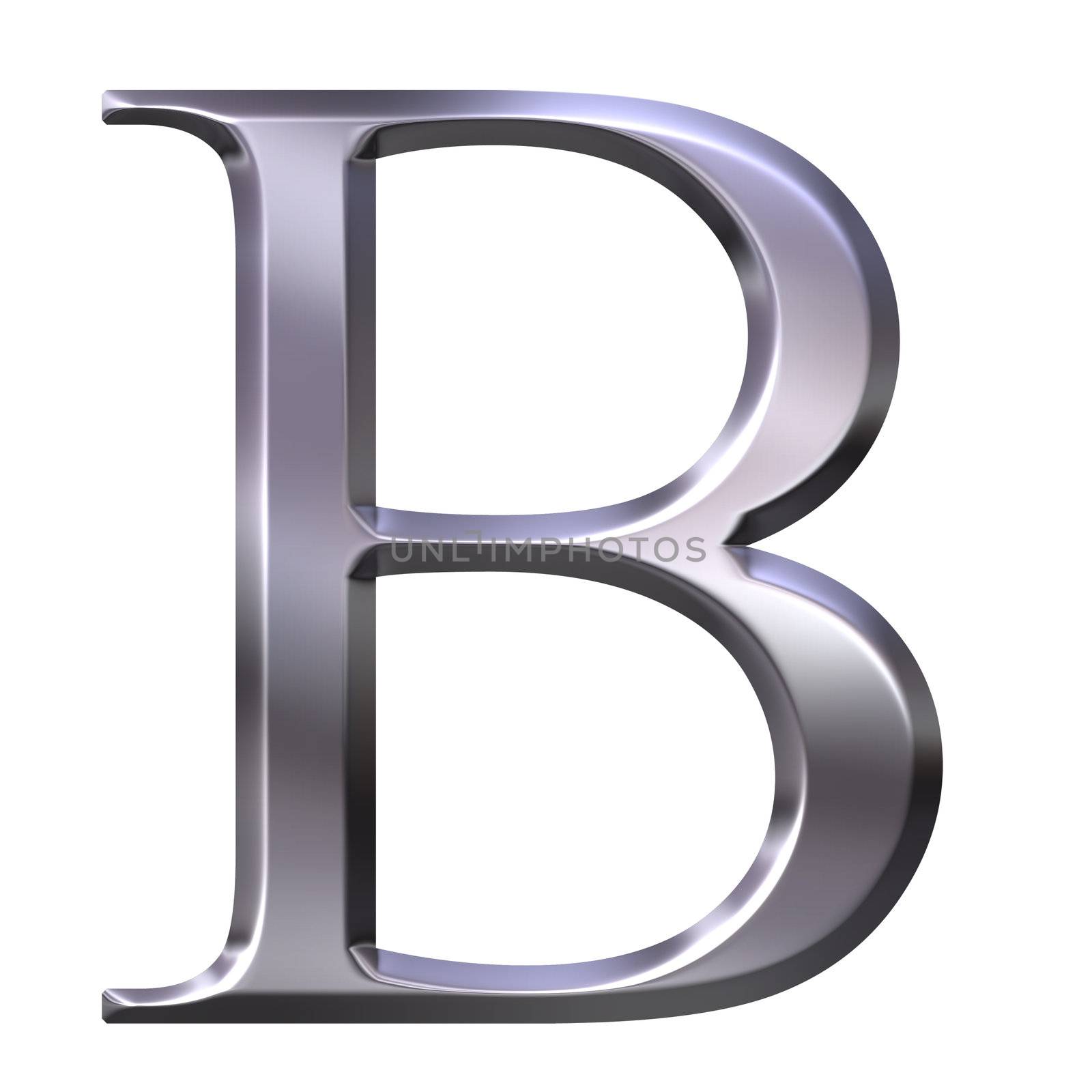 3D Silver Greek Letter Beta by Georgios