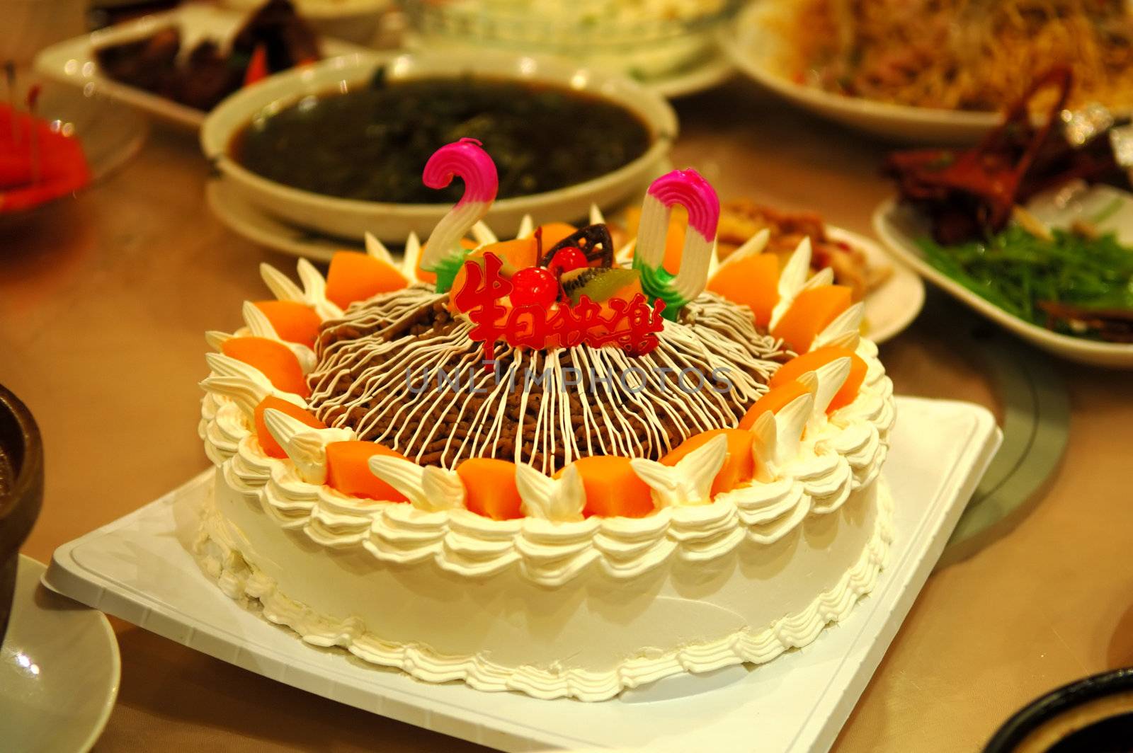 The close up view of birthday cake
