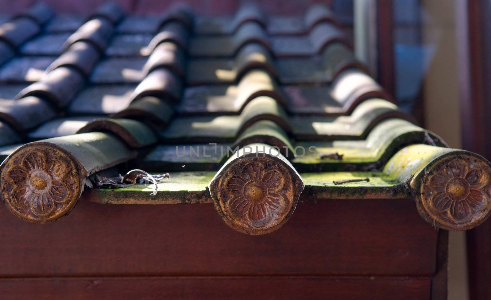The detail pattern of rooftop tiles