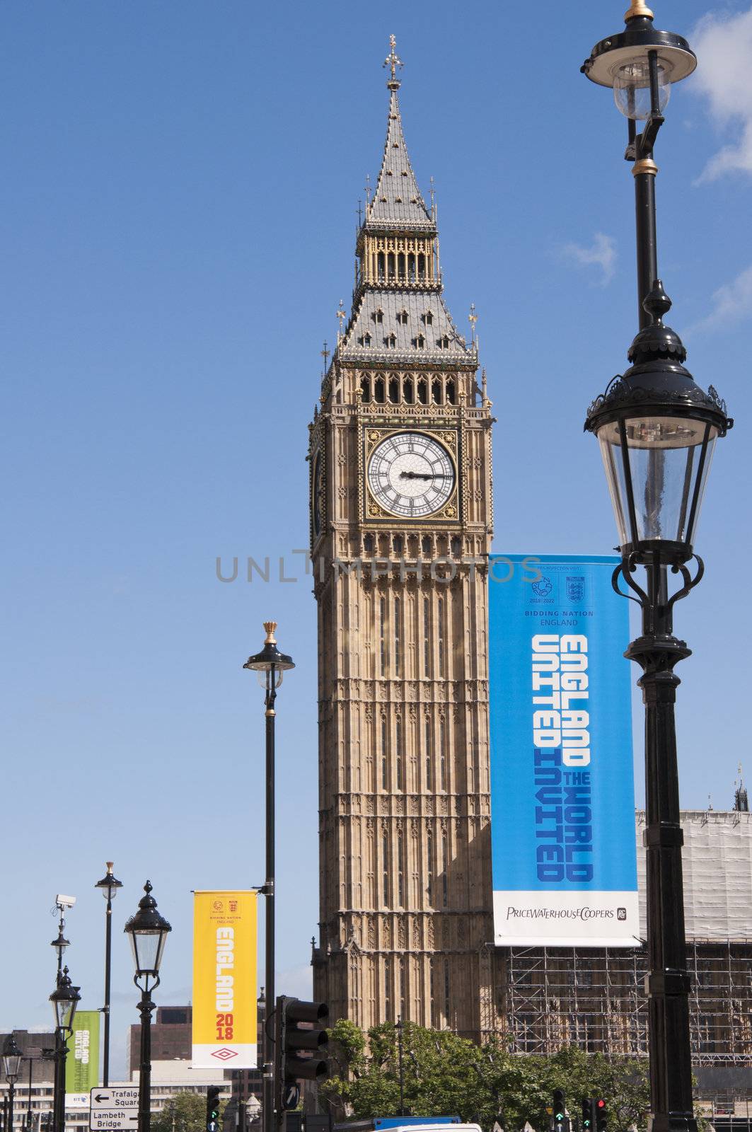 LONDON - August 24: Banners in London to promote England's bid to host FIFA's 2018 world cup. August 24, 2010 in London, England.