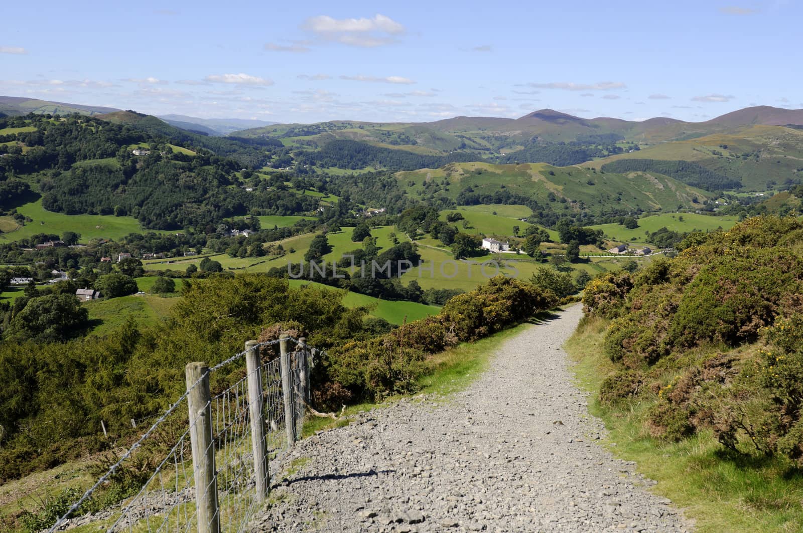 View from Castell Dinas Bran above Llangollen in Denbighshire Wales UK