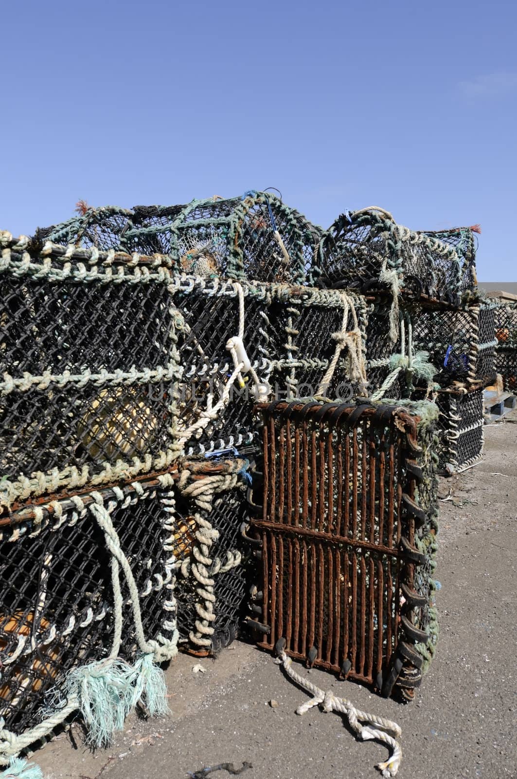 Crab pots in John O Groats Scotland
