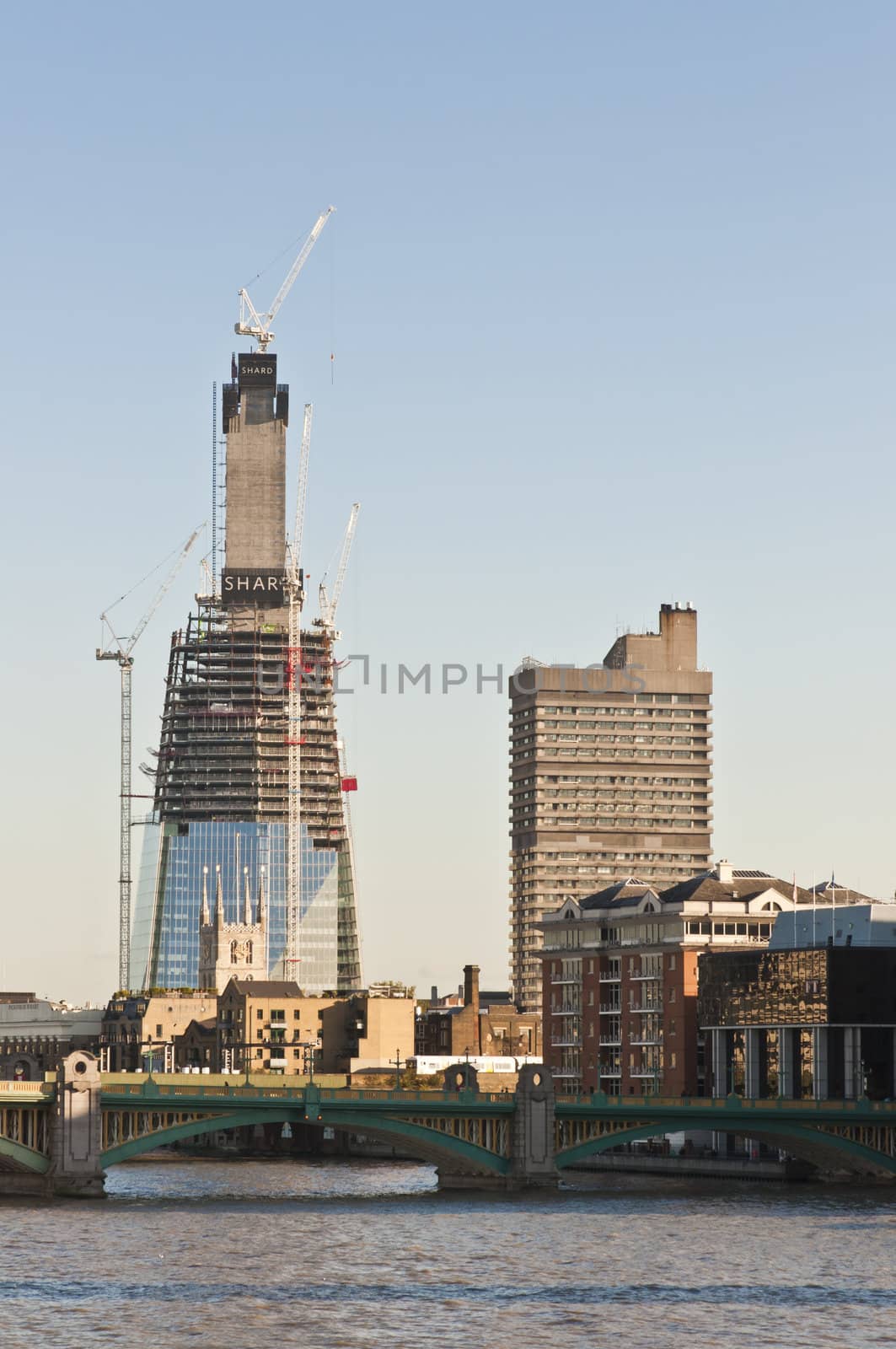 LONDON - OCTOBER 25: Construction of the Shard building, due for completion in 2012. October 25, 2010 in London, England.