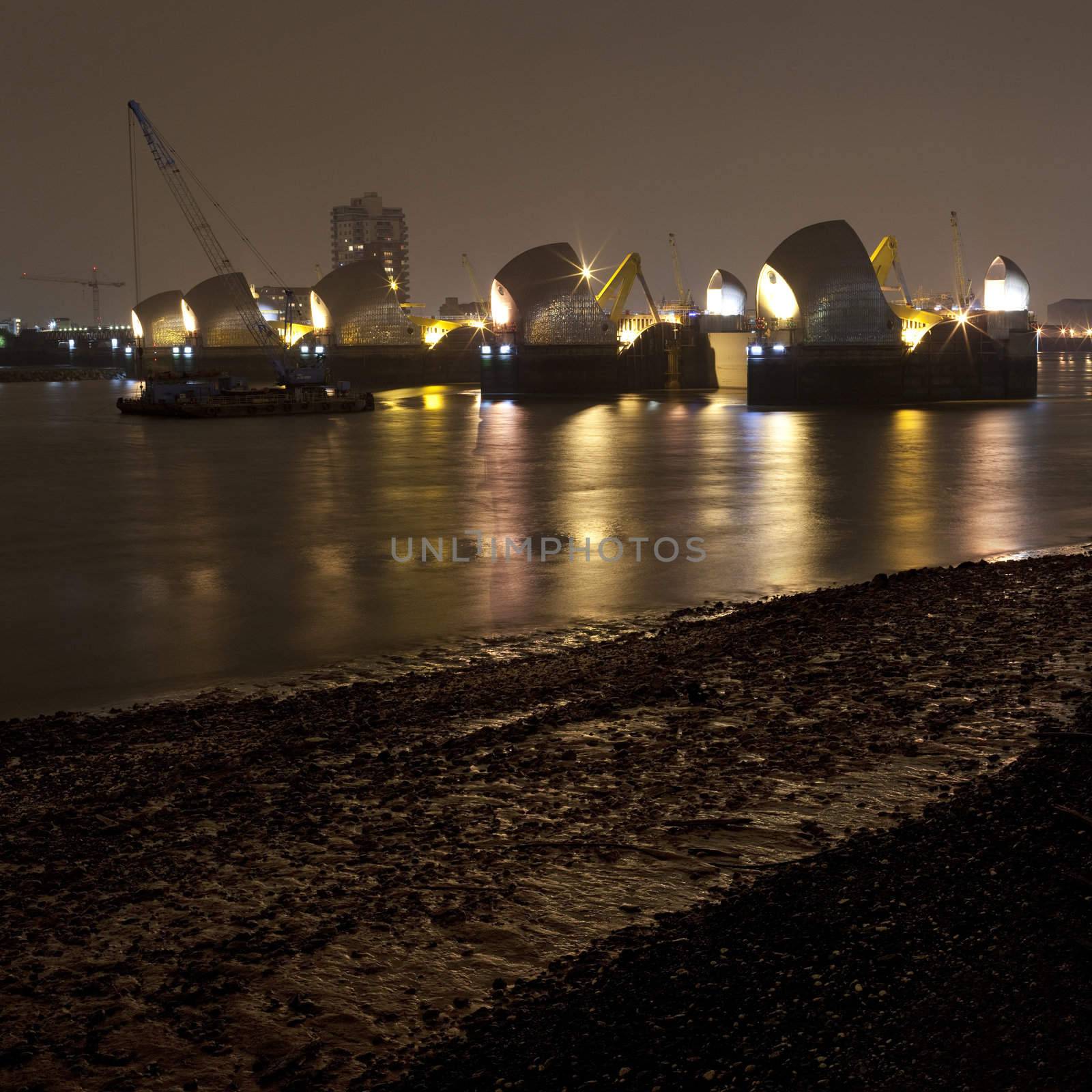 Thames Barrier at Night by chrisdorney