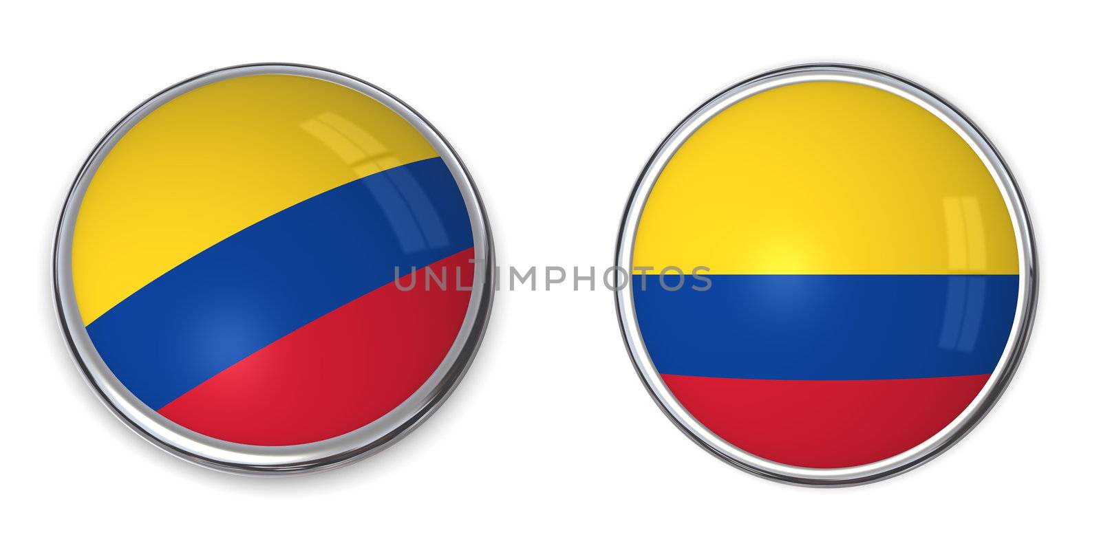 button style banner in 3D of Colombia