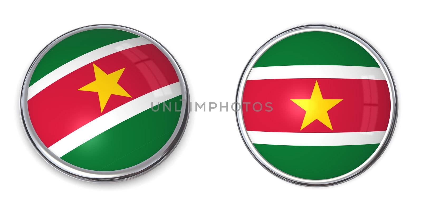button style banner in 3D of Suriname