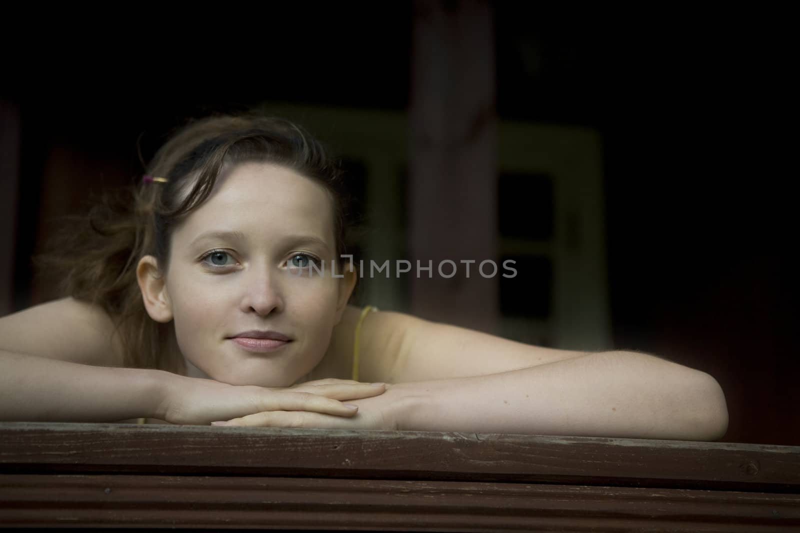 closeup portrait of young woman by elenarostunova