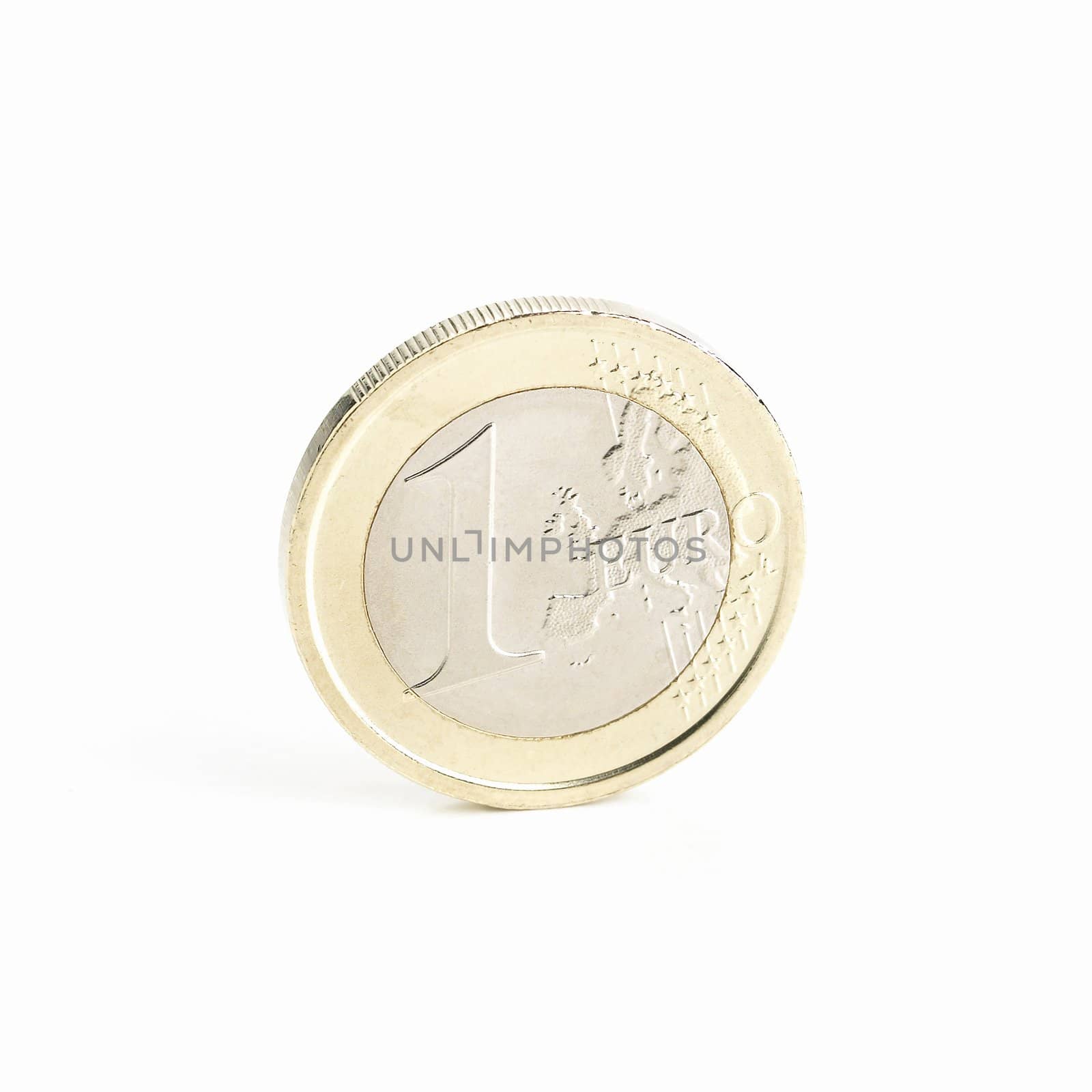 One Euro coin isolated on white