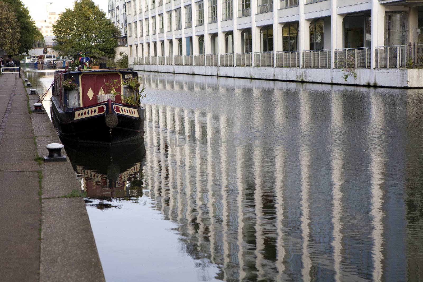 Boat. Regent canal. Shoreditch. London by elenarostunova
