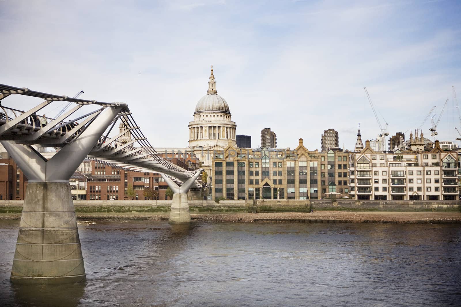 St Paul Cathedral and Millennium Bridge by elenarostunova