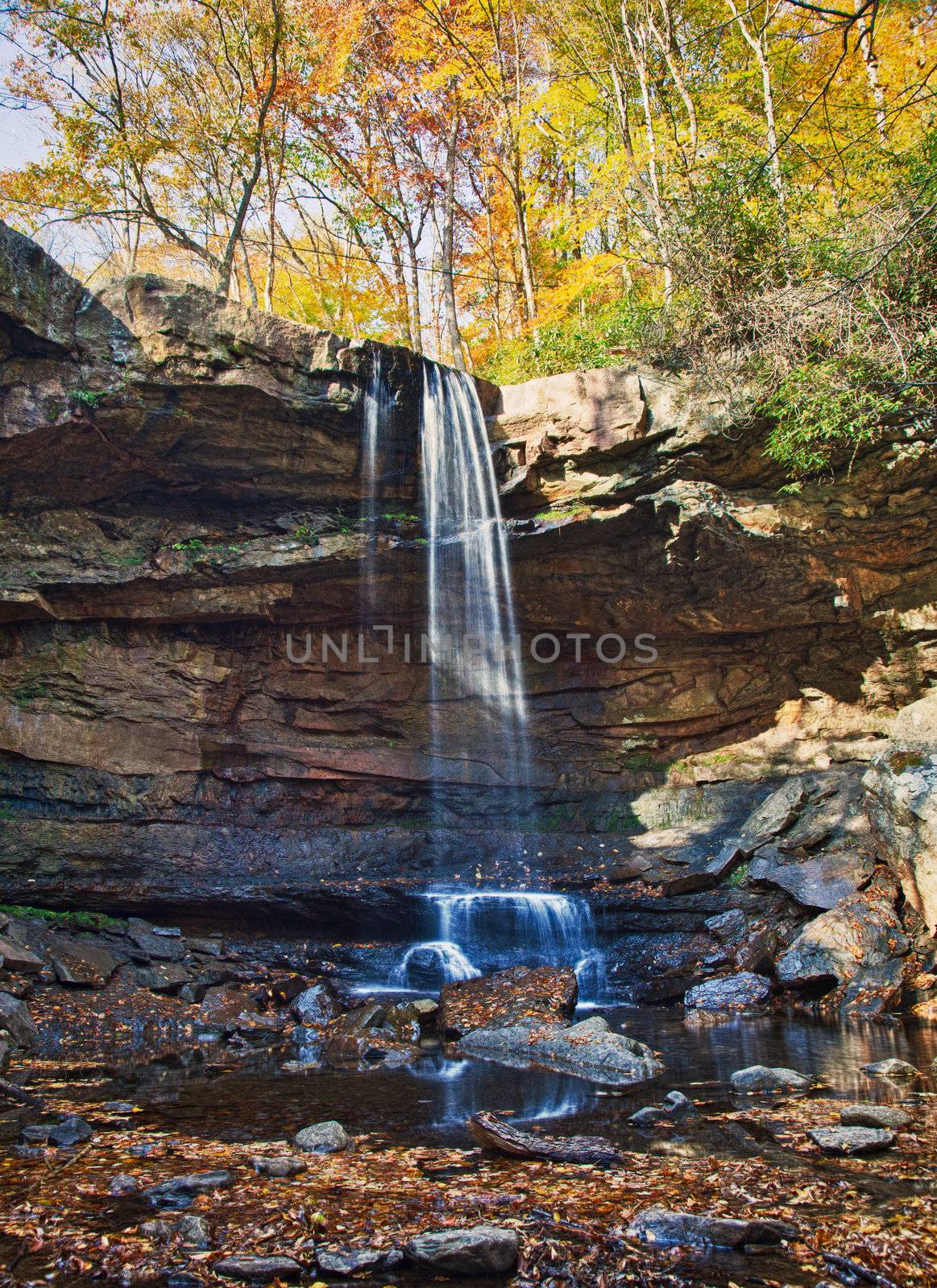 Veil of water over Cucumber Falls by steheap
