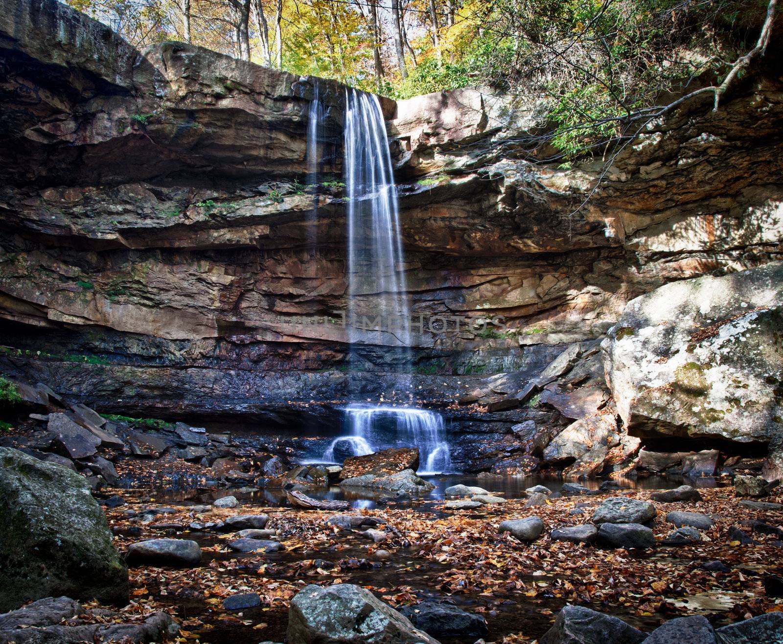 Veil of water over Cucumber Falls by steheap