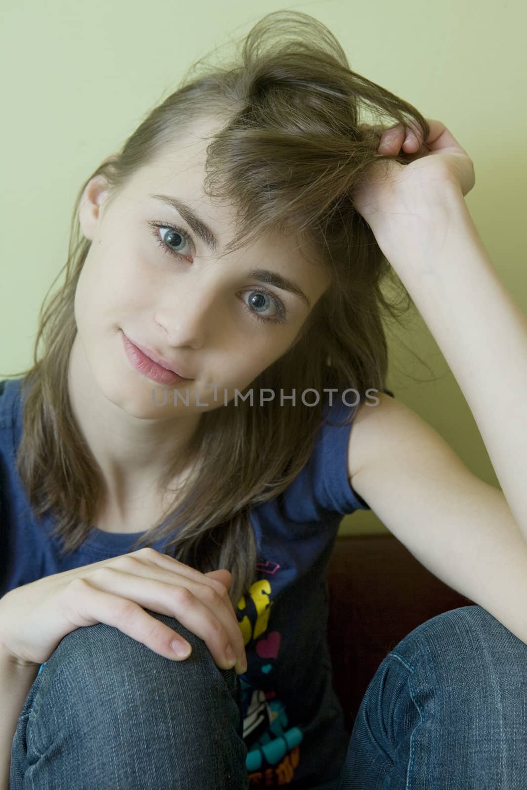 portrait of young smiling girl by elenarostunova