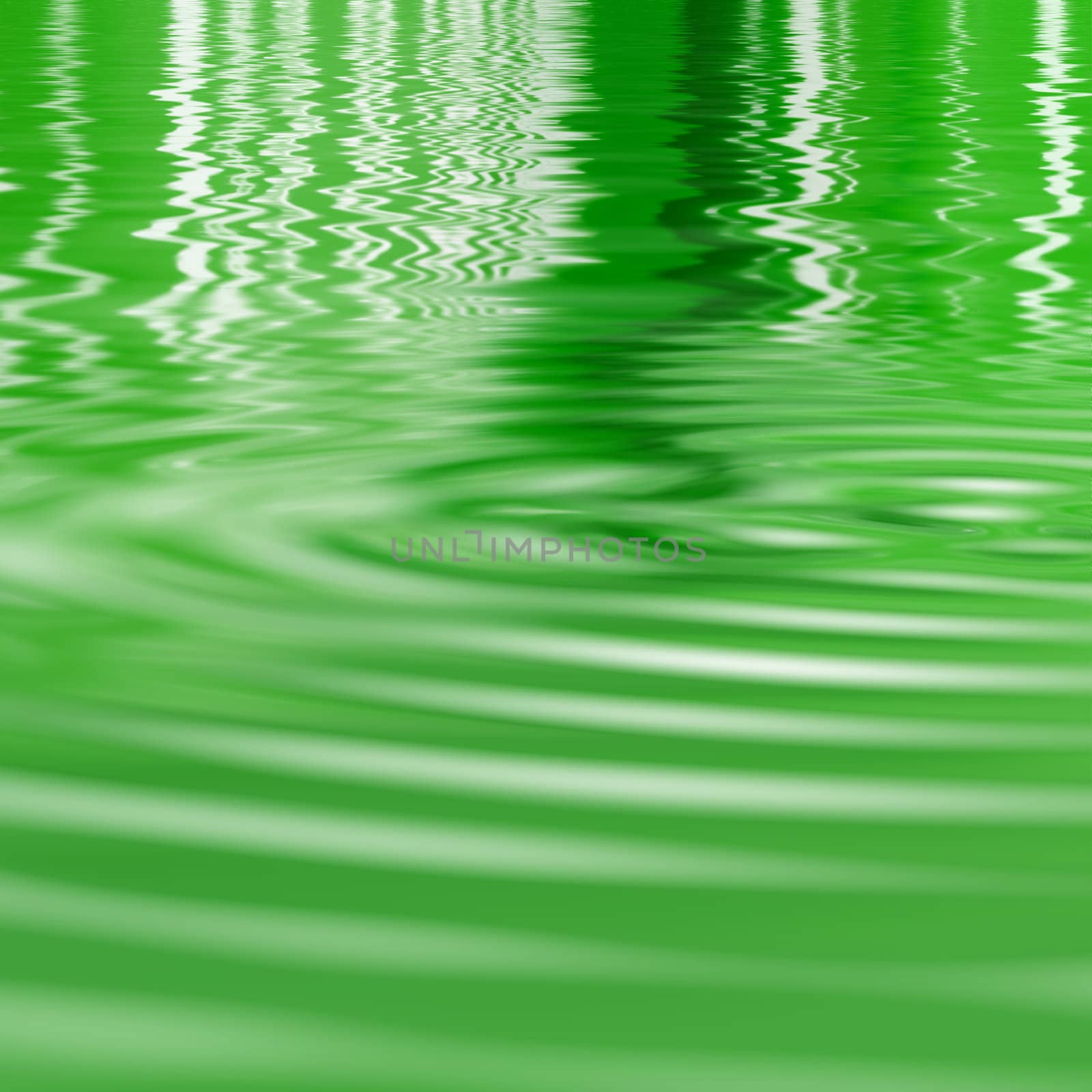 The green image of a wavy water surface