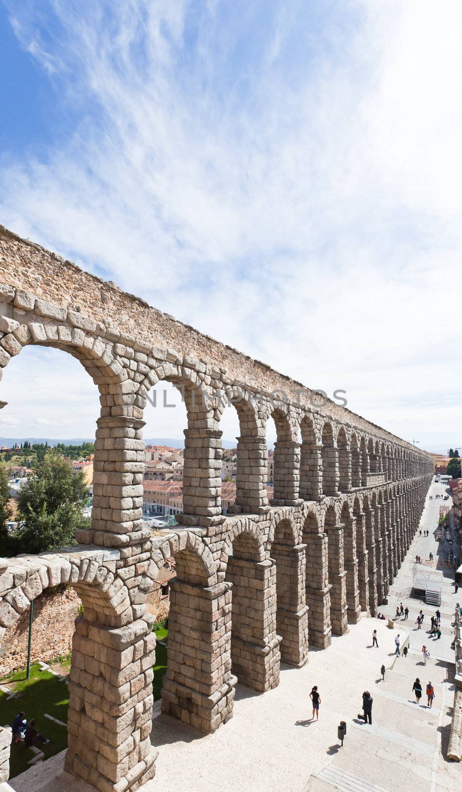 The ancient aqueduct in Segovia by gary718