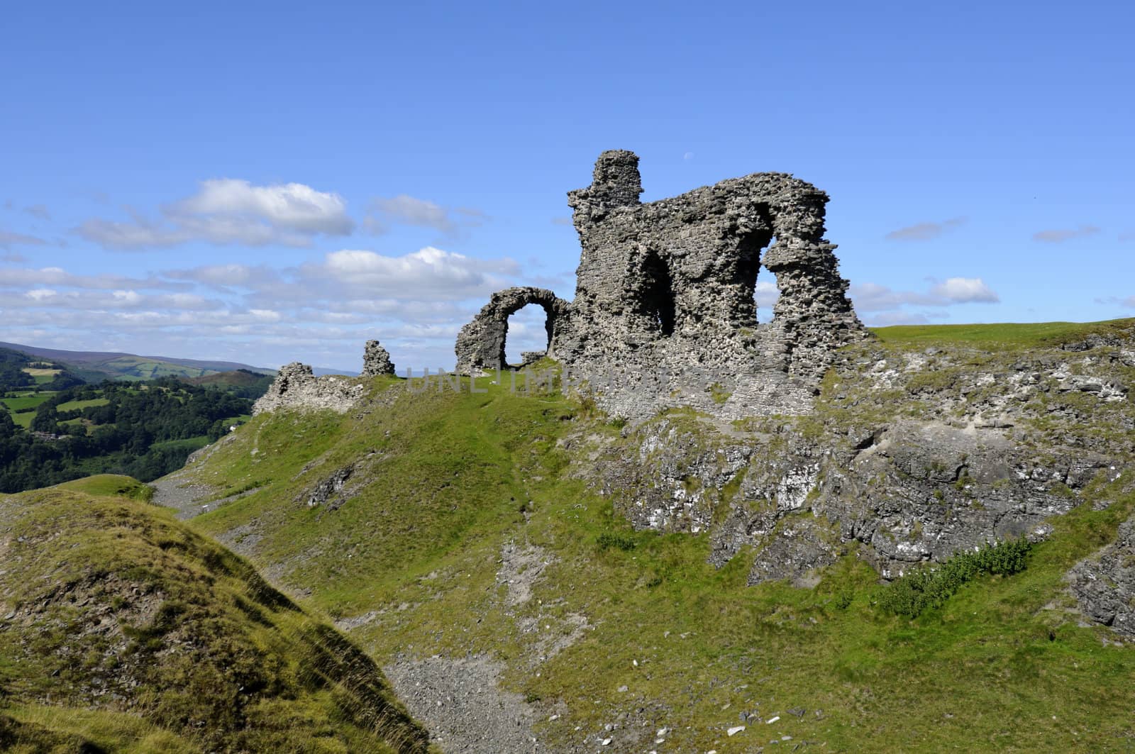 View of Castell Dinas Bran above Llangollen in Denbighshire Wales UK