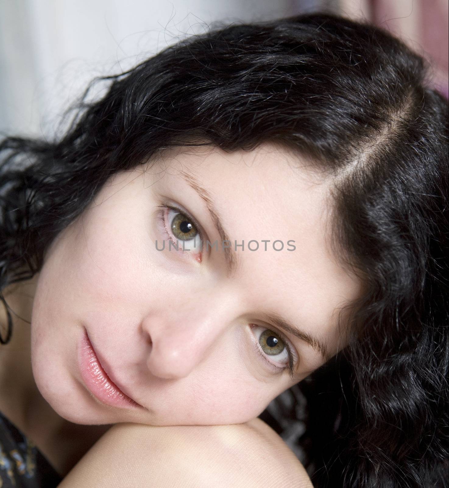 portrait young attractive brunette woman by elenarostunova