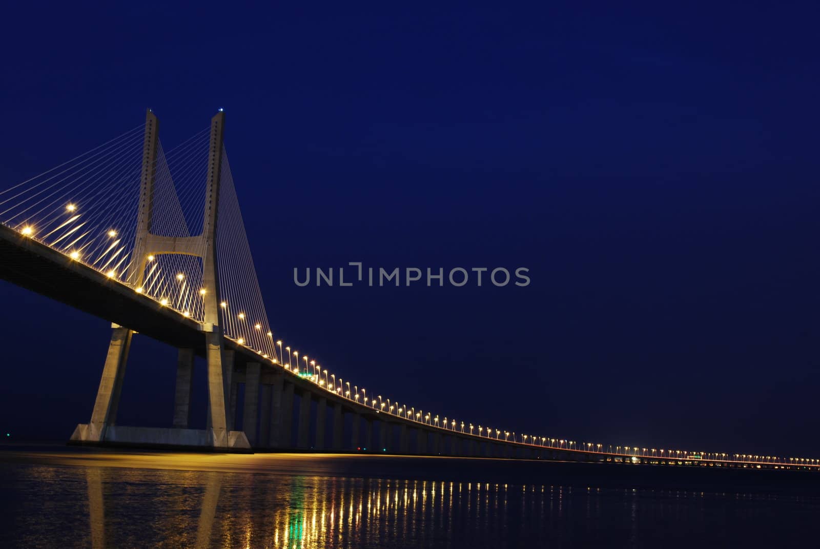 night shoot of Vasco da Gama Bridge in Lisbon, Portugal