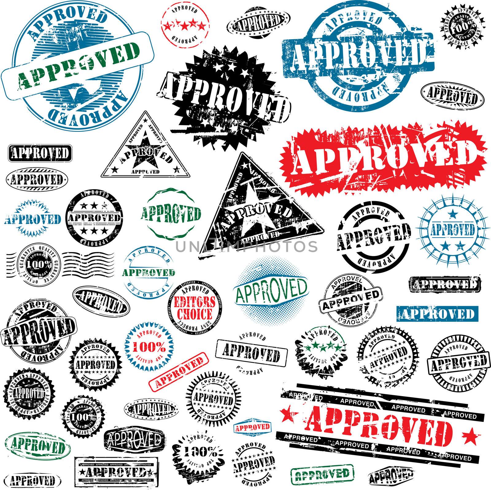 Approved rubber stamps collection by ints