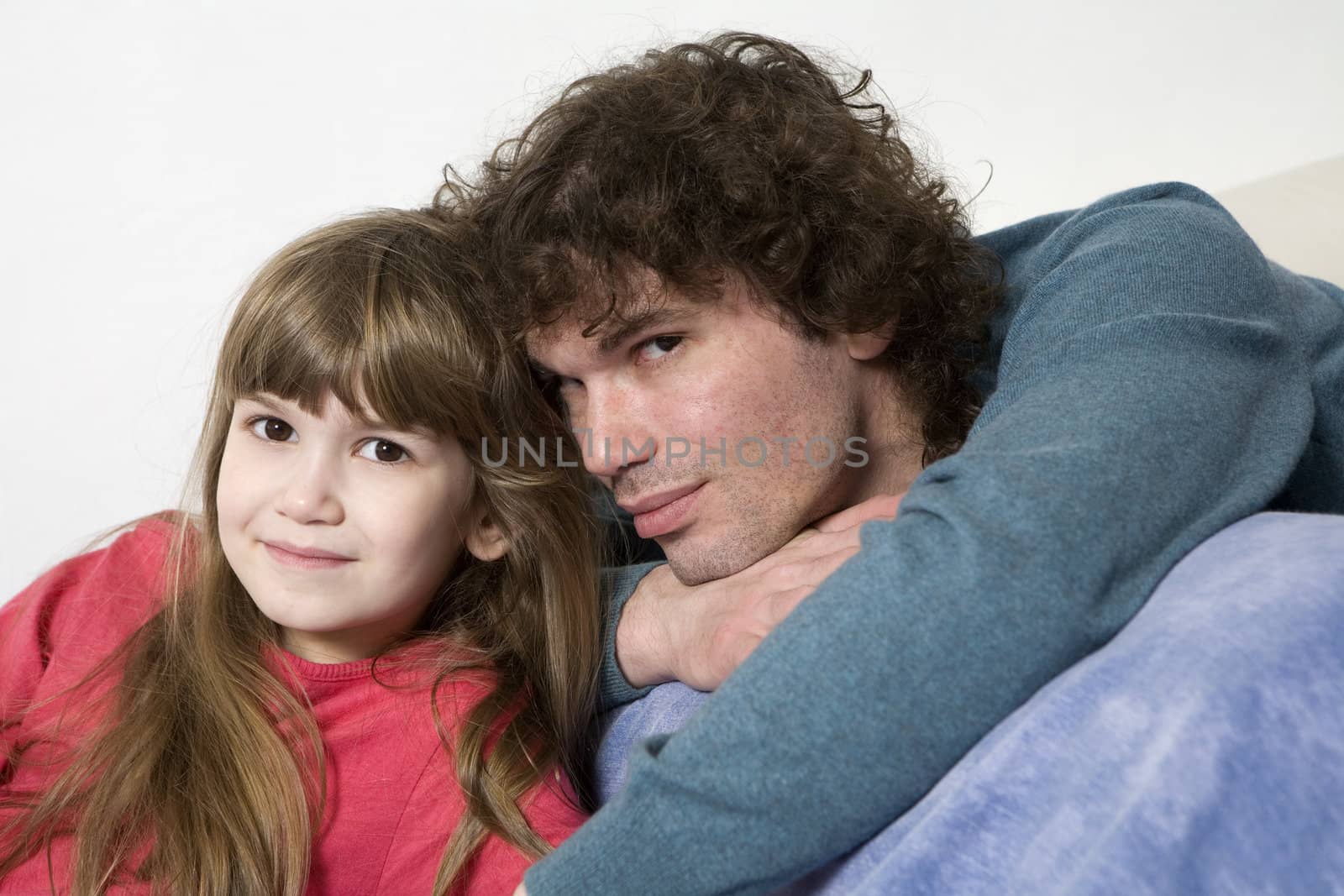 portrait happy  father and daughter by elenarostunova