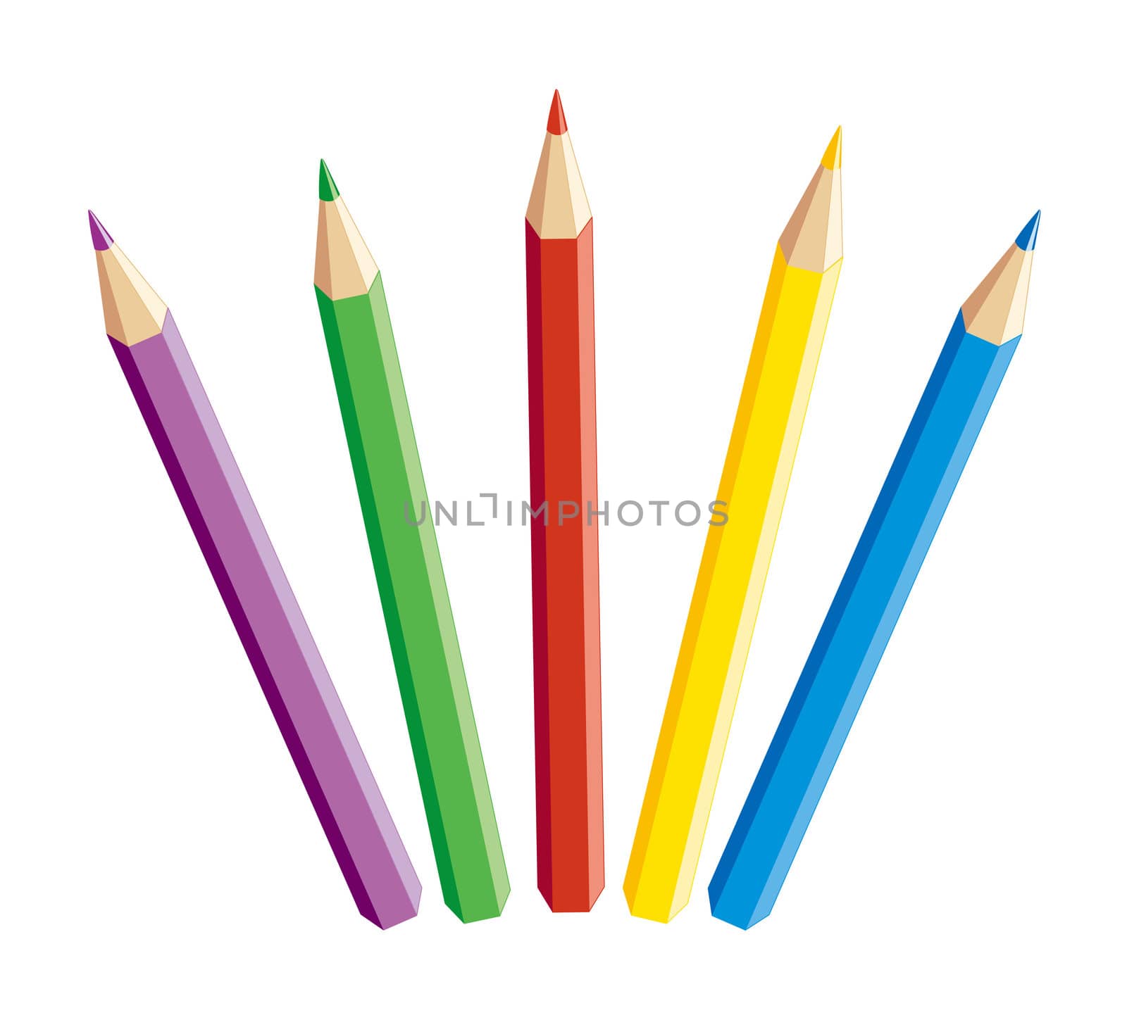 Colored pencils of various colors