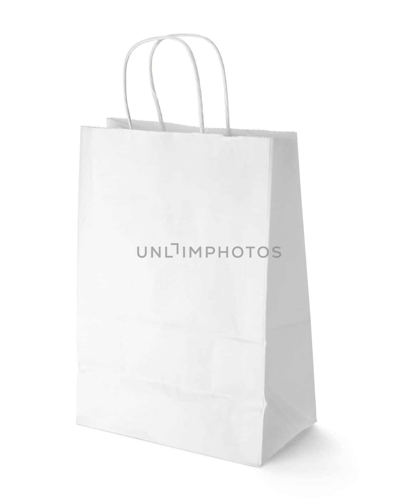 A blank white shopping bags