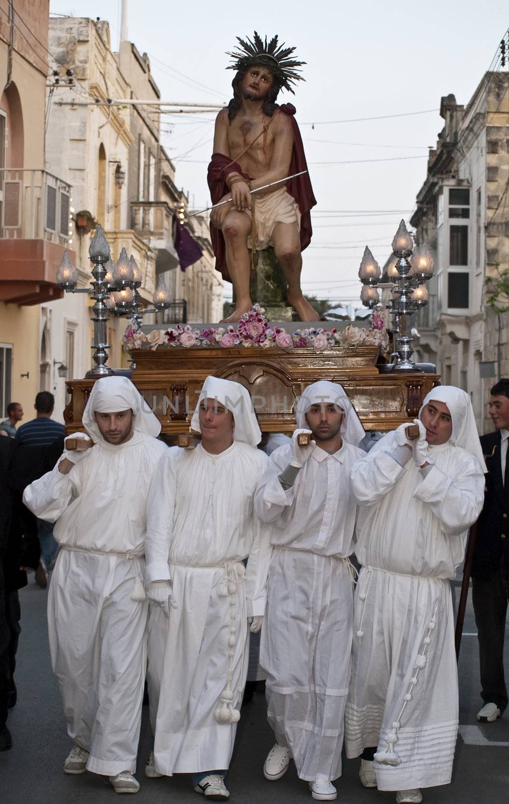 LUQA, MALTA - APR10 - Statue of Jesus Christ during the Good Friday procession in Malta April 10, 2009