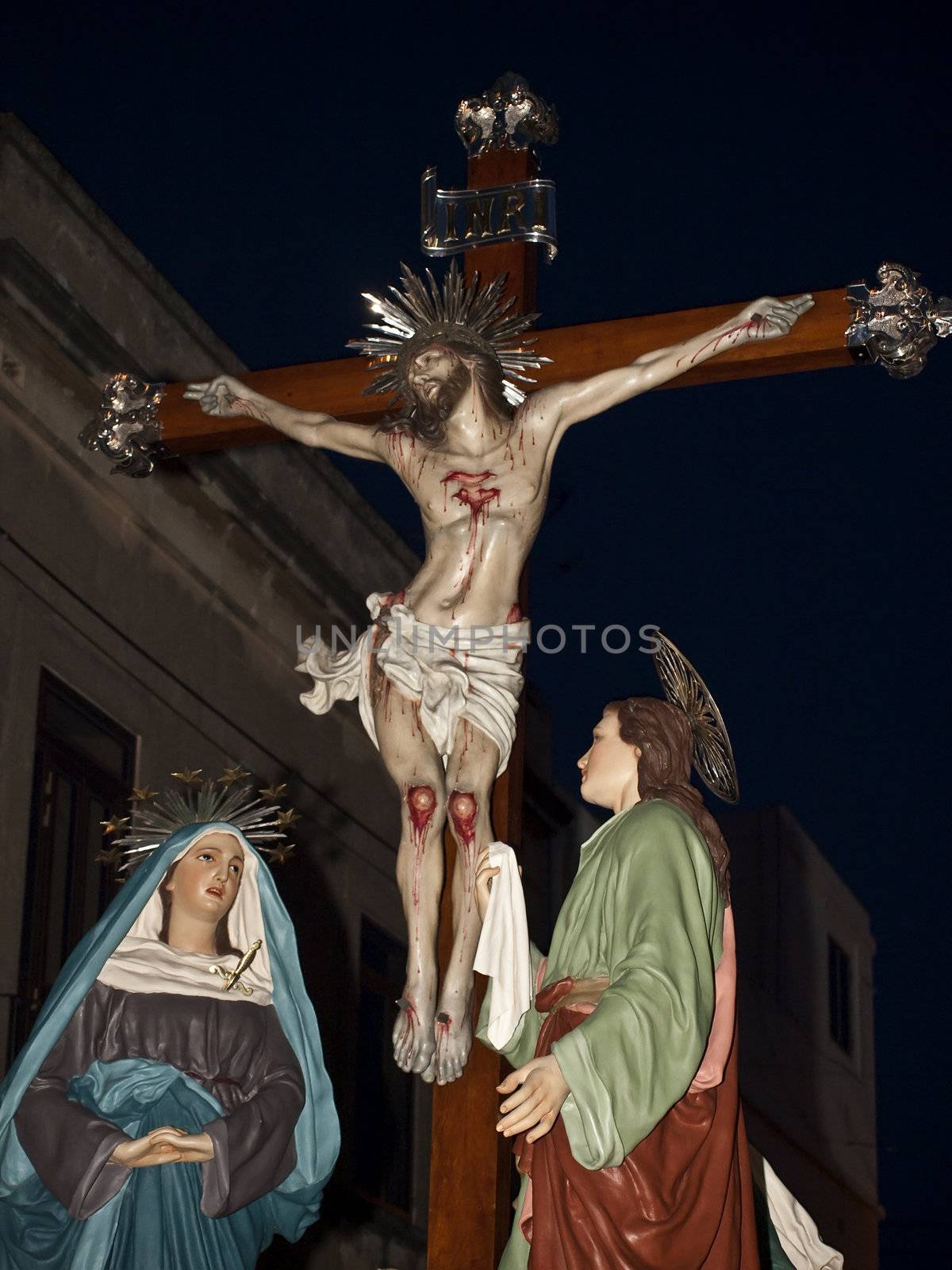 LUQA, MALTA - APR10 - Statue of Jesus Christ during the Good Friday procession in Malta April 10, 2009