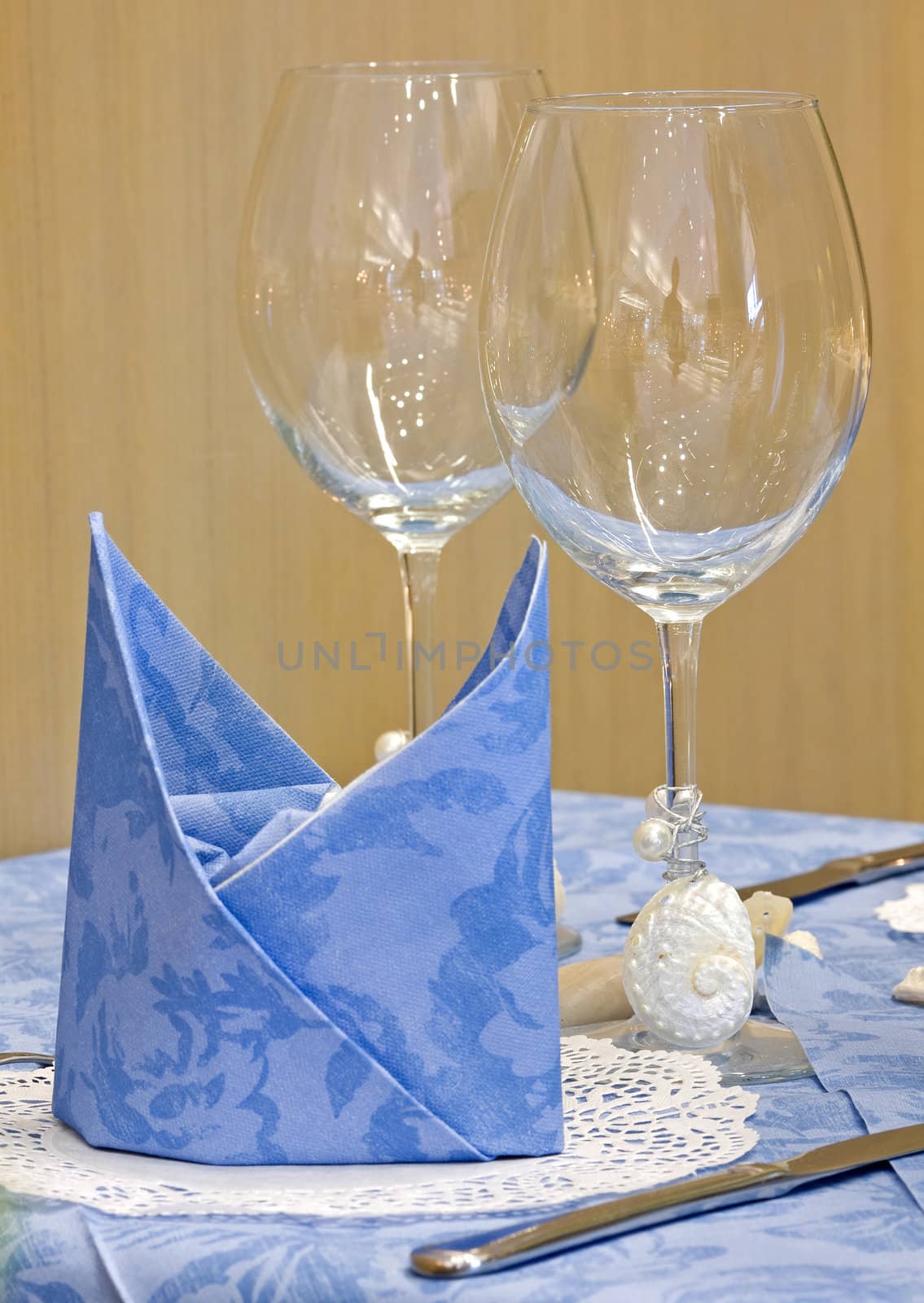 Wedding table decorated with cowrie and beading