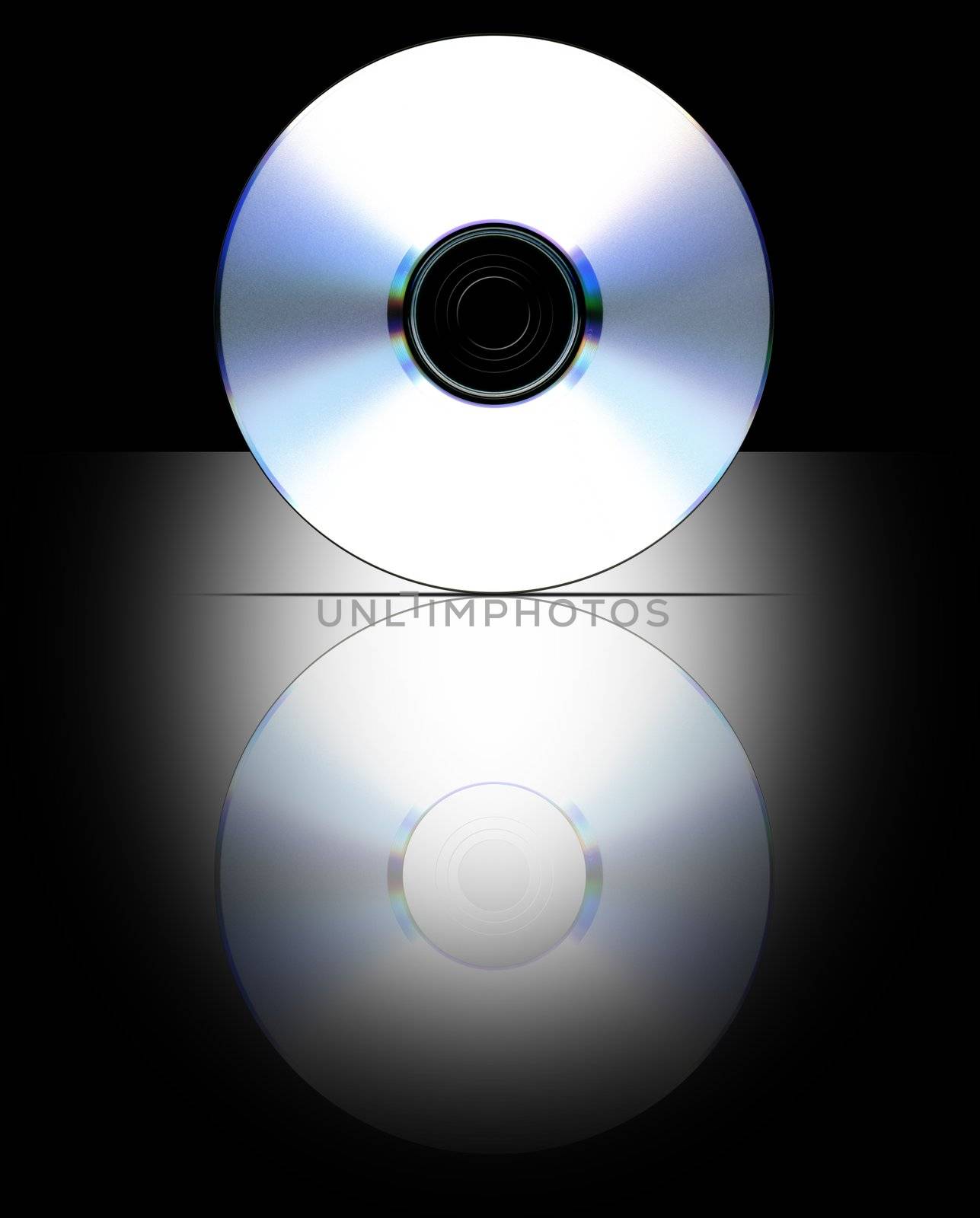 Blank Disc with layout for presentation on black background (Label Path Included)