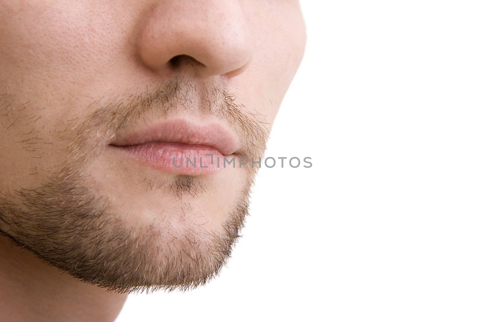 Unshaven bottom part of a man's face