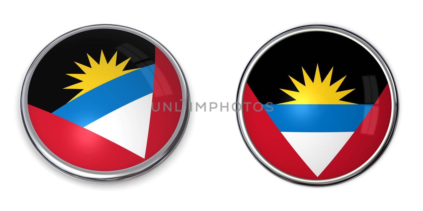 button style banner in 3D of Antigua And Barbuda