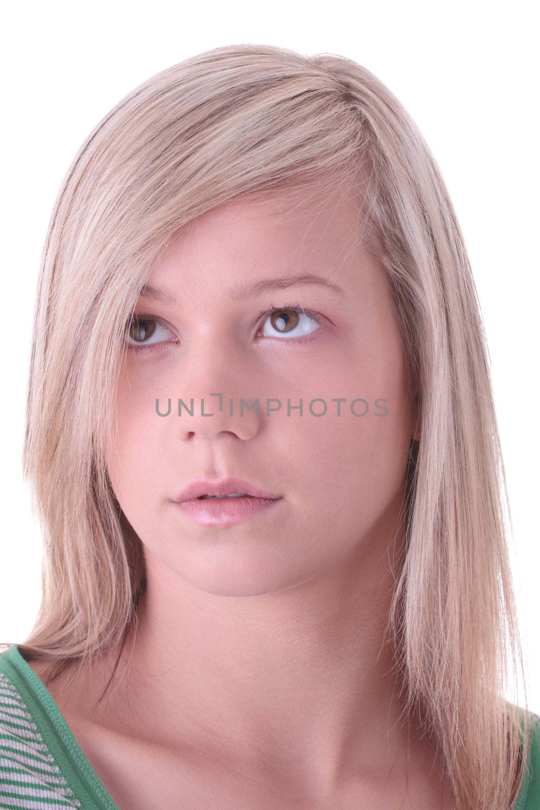Teen blond girl portrait by BDS