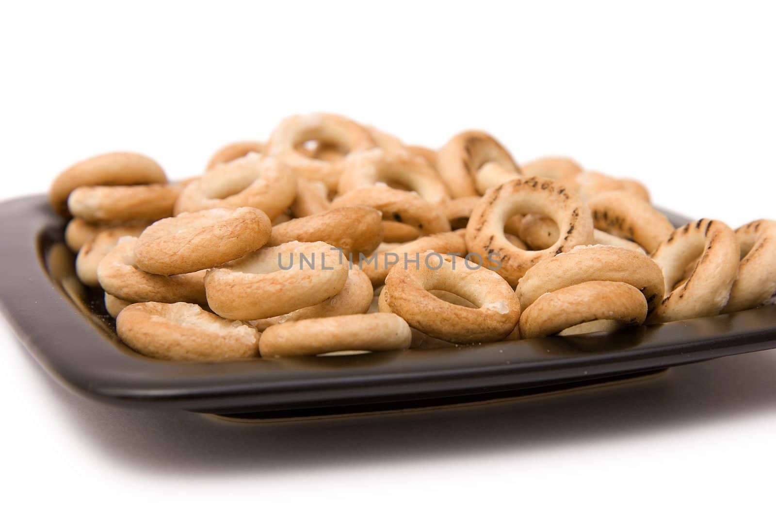Salty drying on a plate on a white background