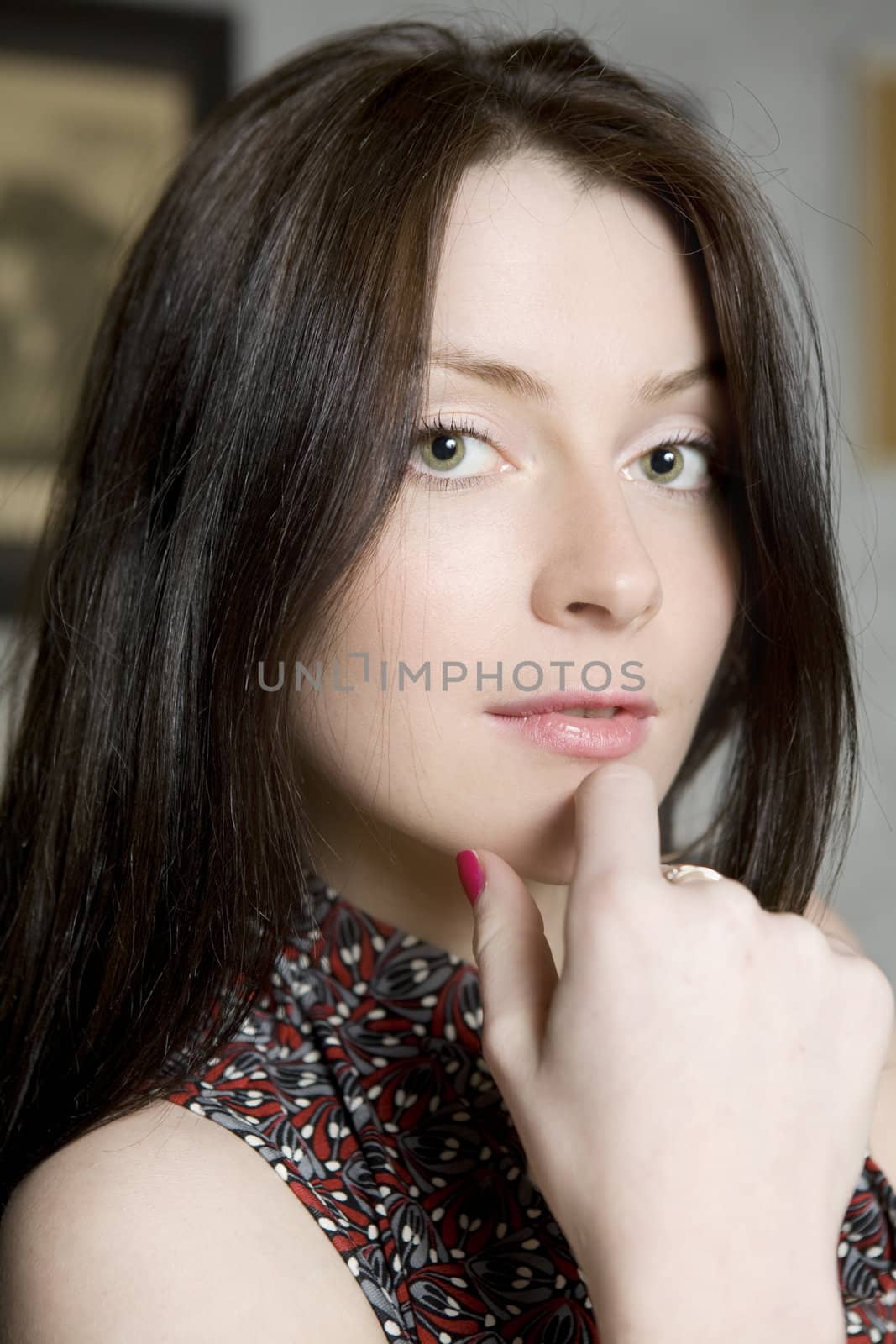  young serious  attractive woman by elenarostunova