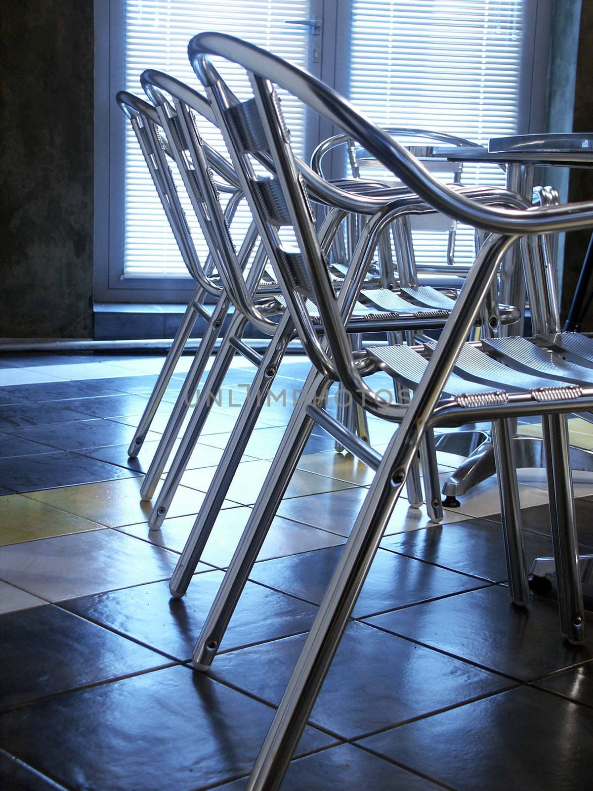 Steel chair in office