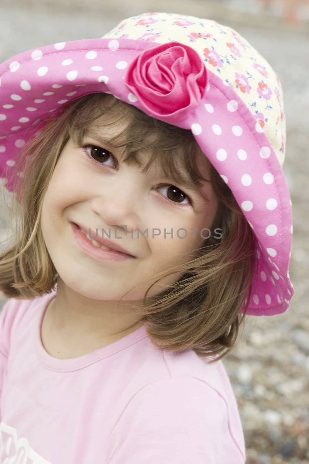 close up portrait  little cute girl six years old by elenarostunova