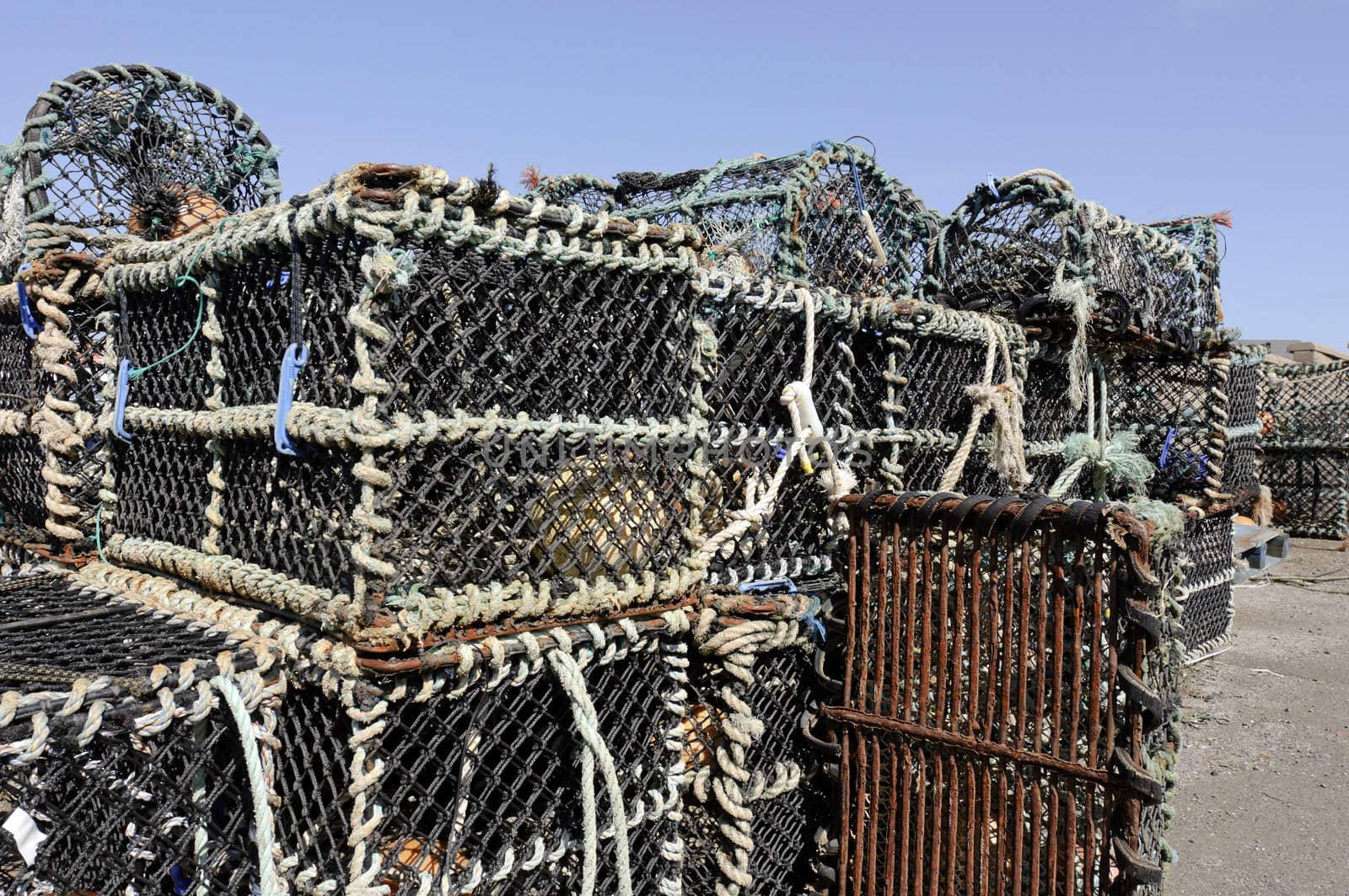 Crab pots in John O Groats Scotland