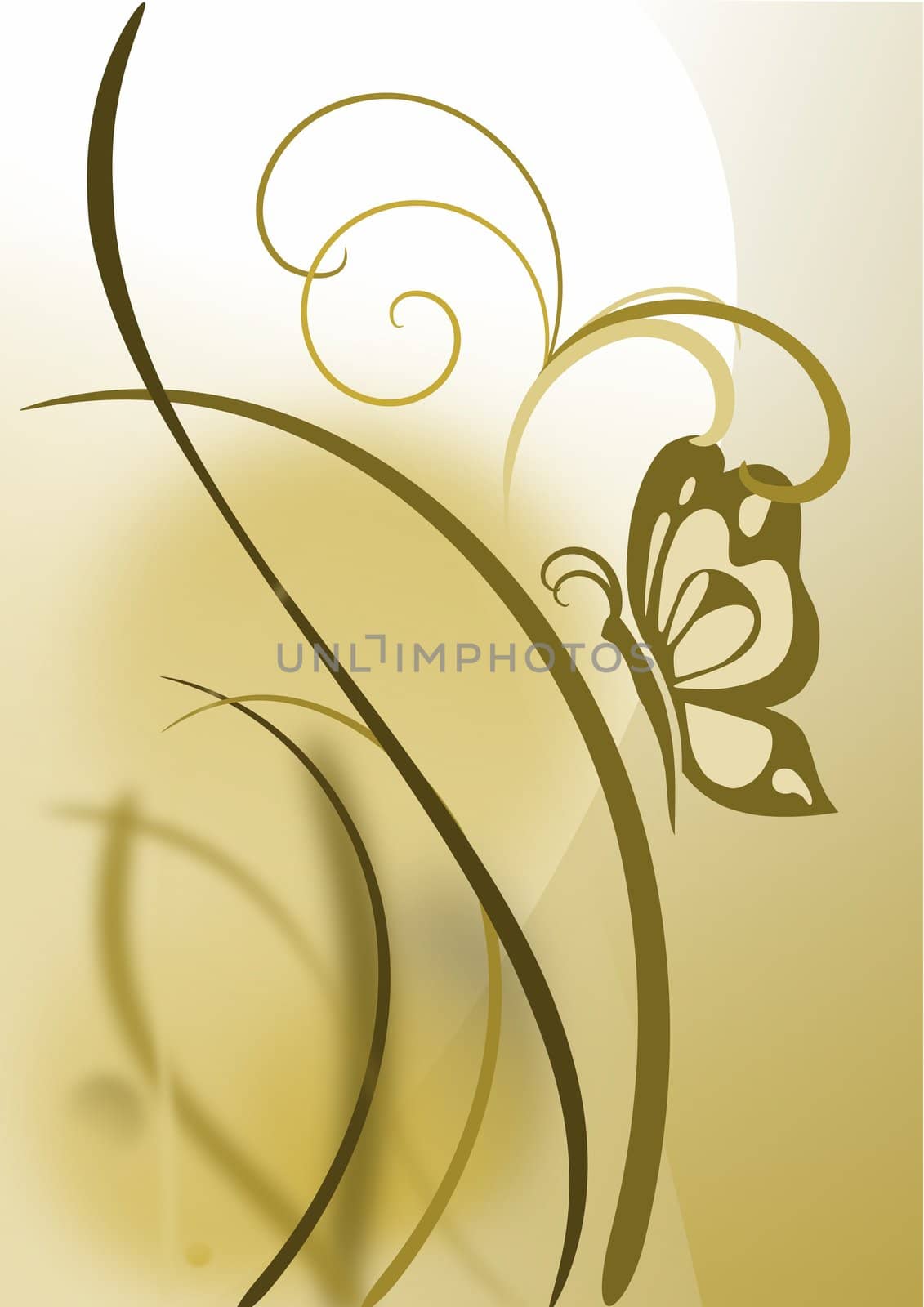 An abstract butterfly on grass in earth tones vector image.