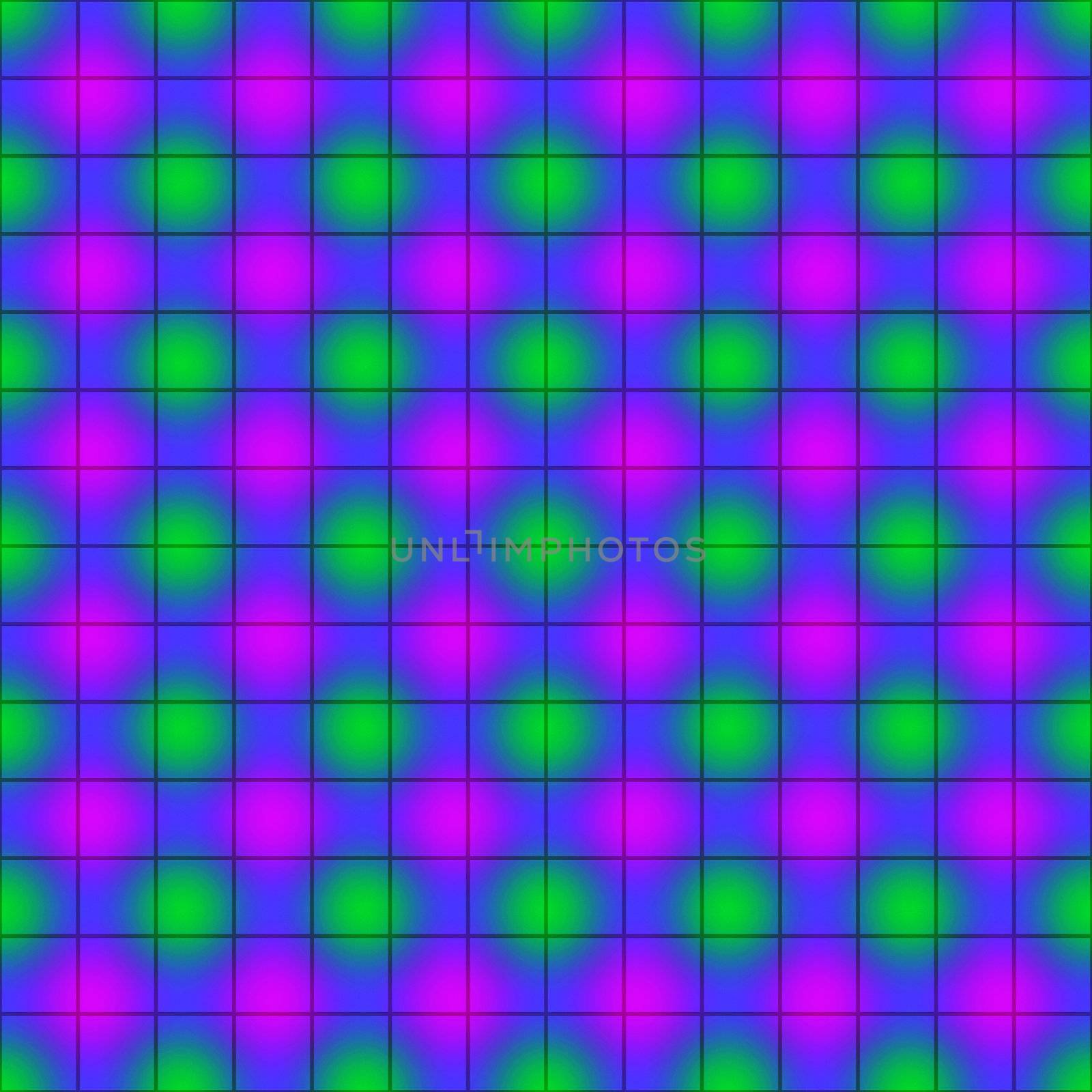 seamless texture of pink and green dots on blue background