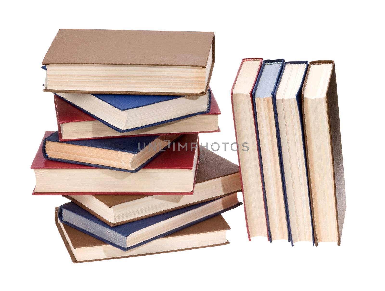 Book stack isolated on white. With clipping path.
