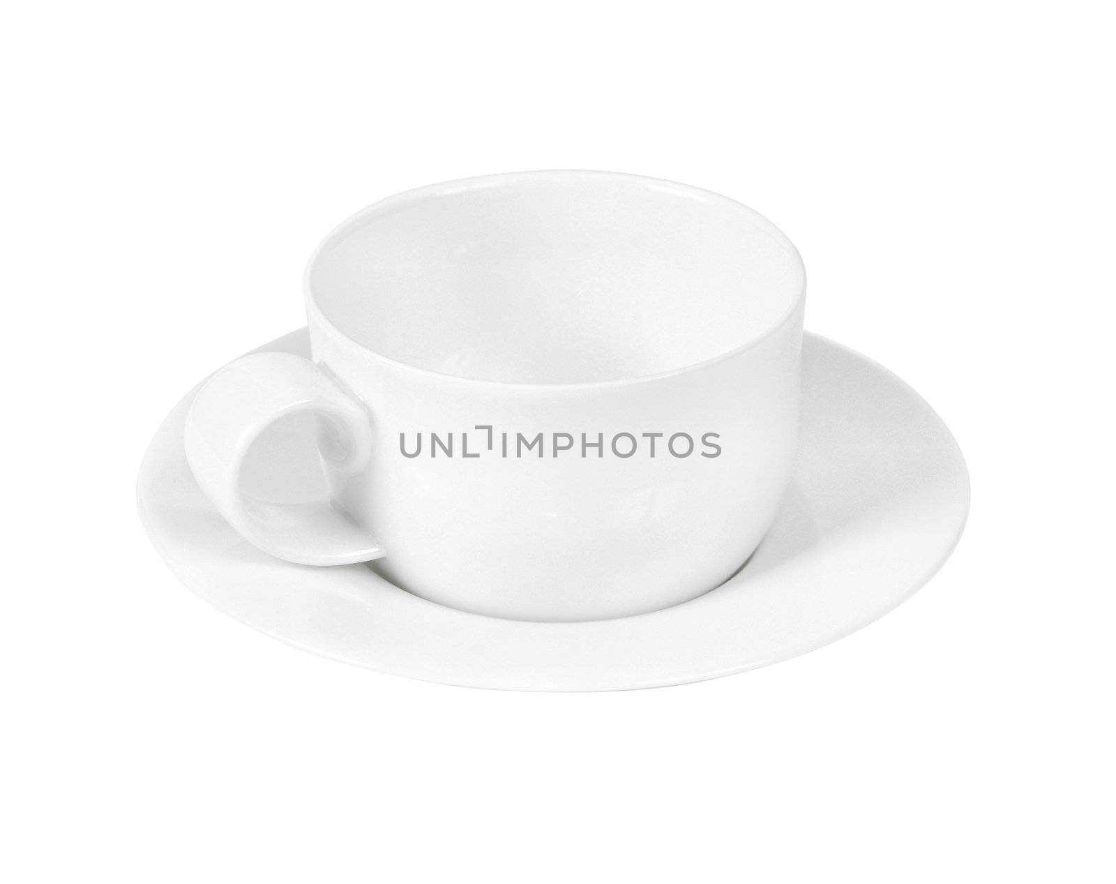 White ceramic teacup isolated on white. With clipping path.
