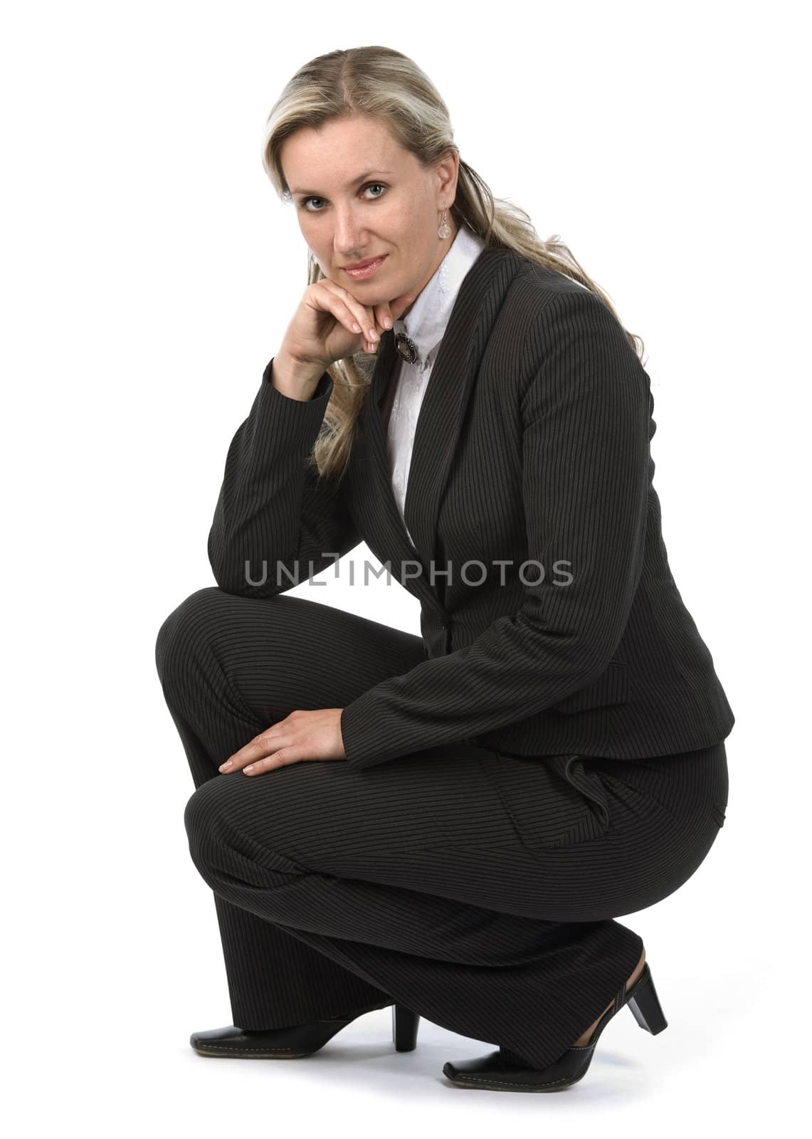 Businesswoman on white background