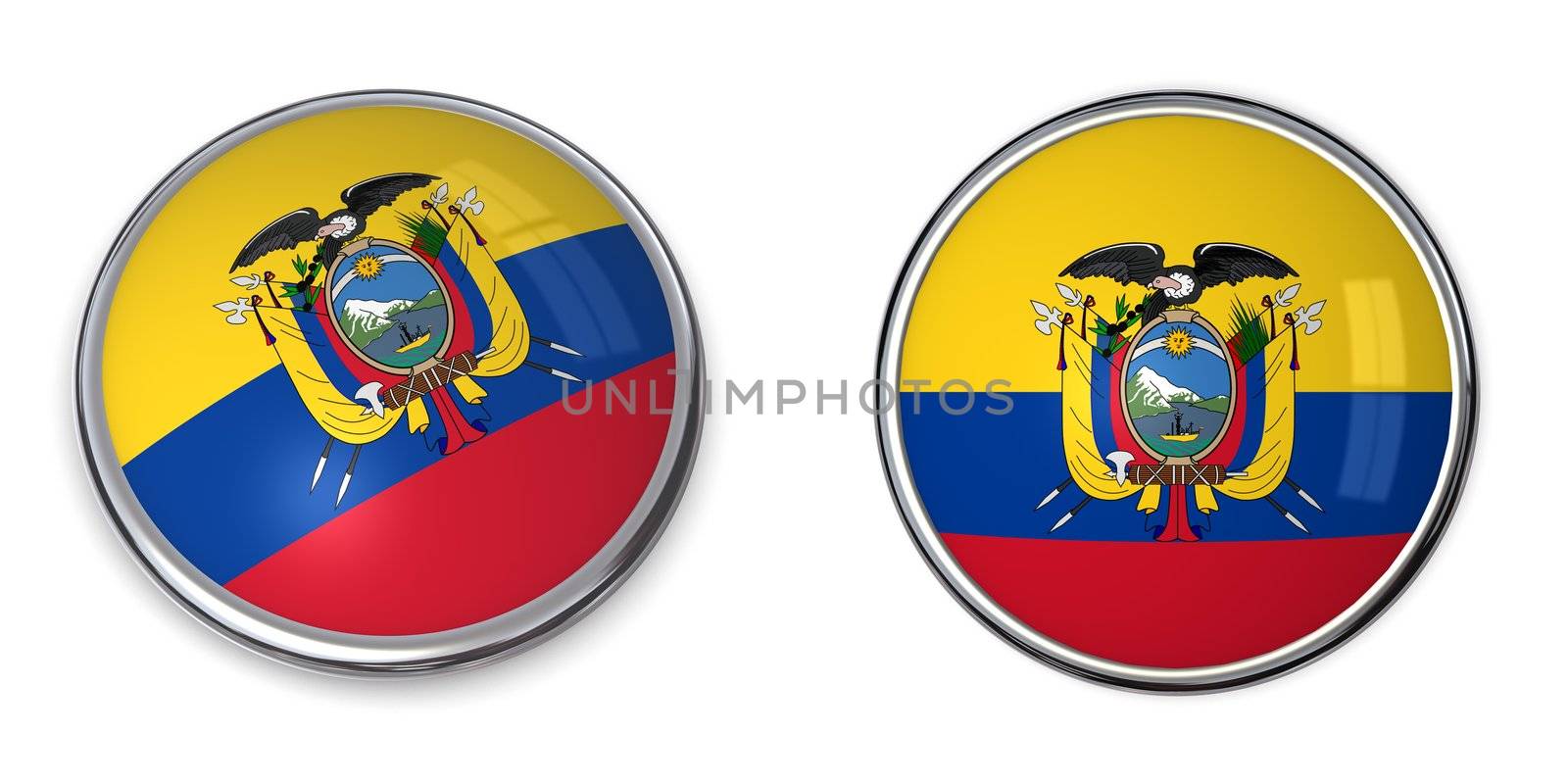 button style banner in 3D of Ecuador