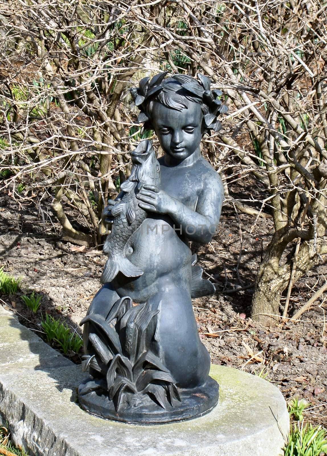 Statue - Boy with Fish