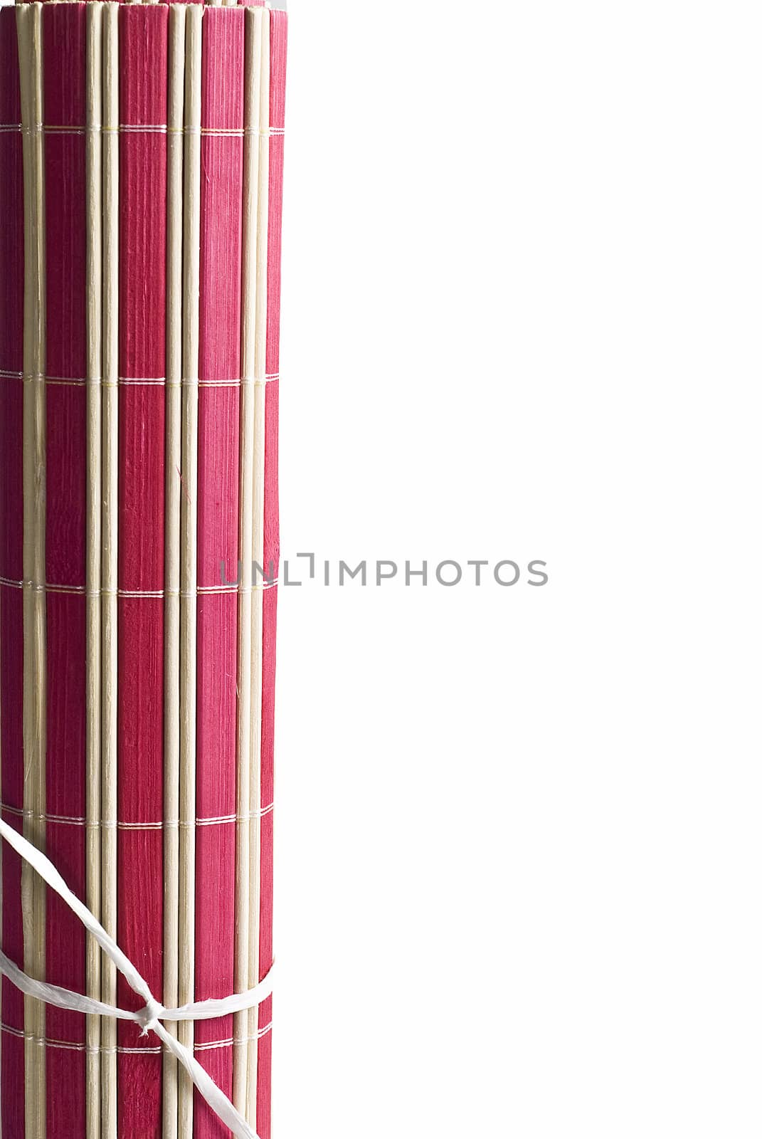 Bamboo mat on a white background.