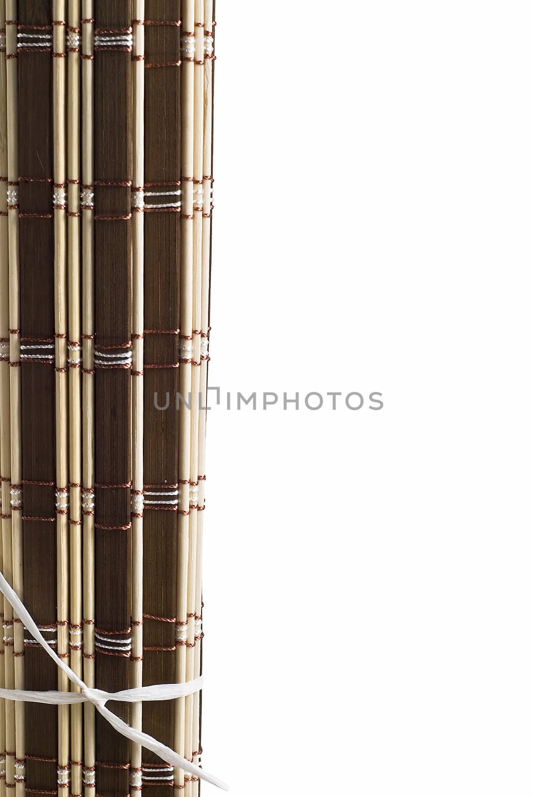 Bamboo mat on a white background.