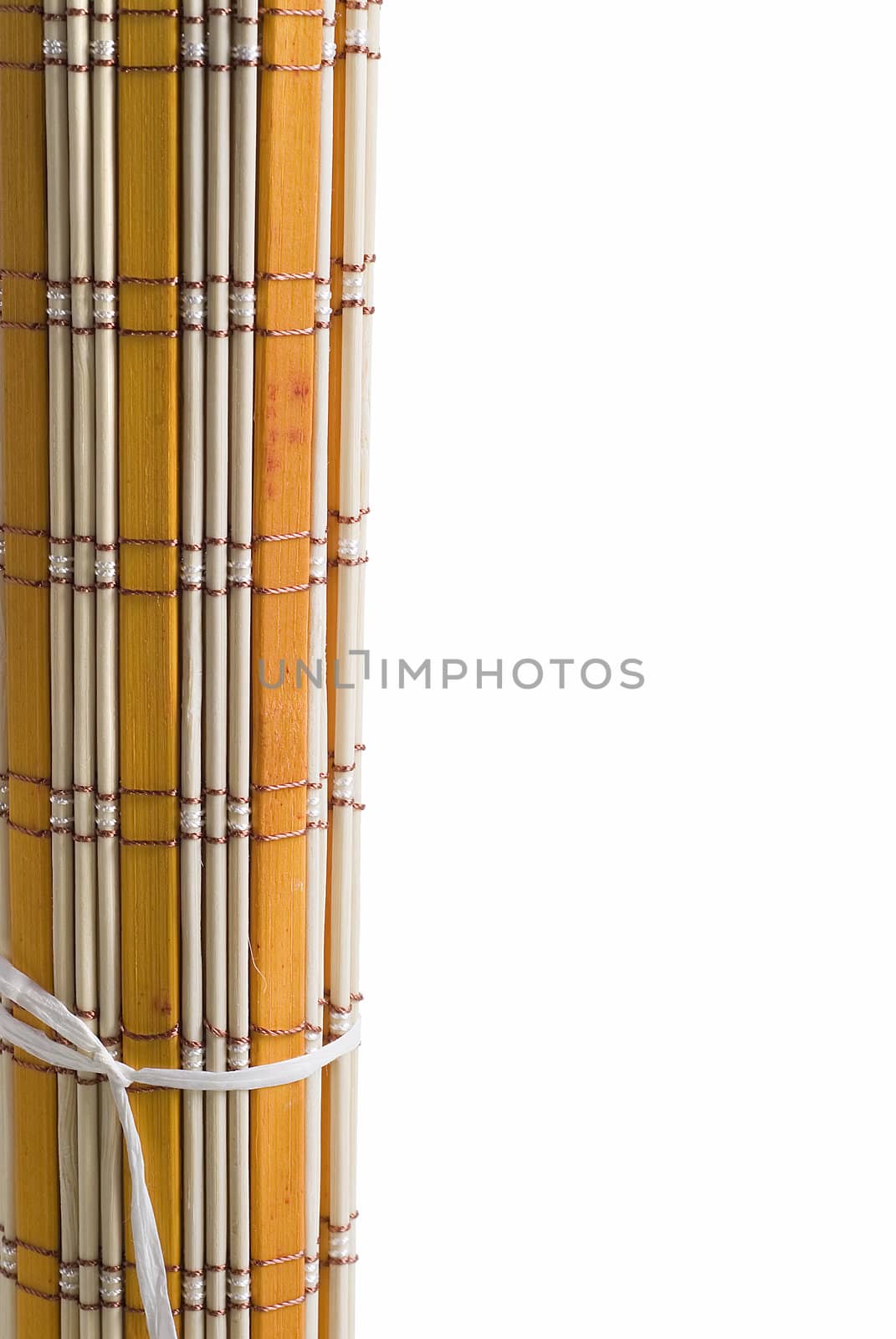 Bamboo mat on a white background.