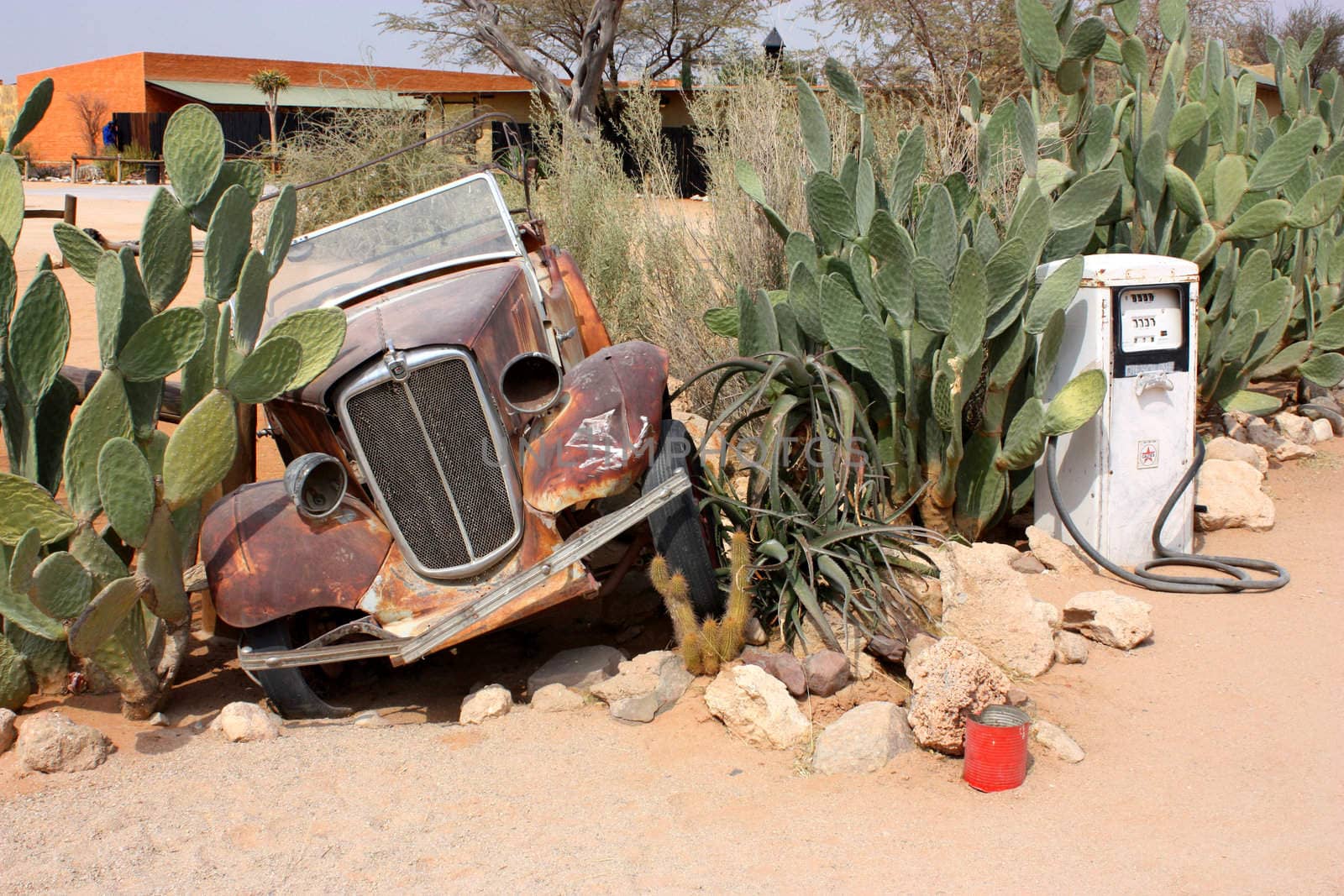 Old car in Namibian desert