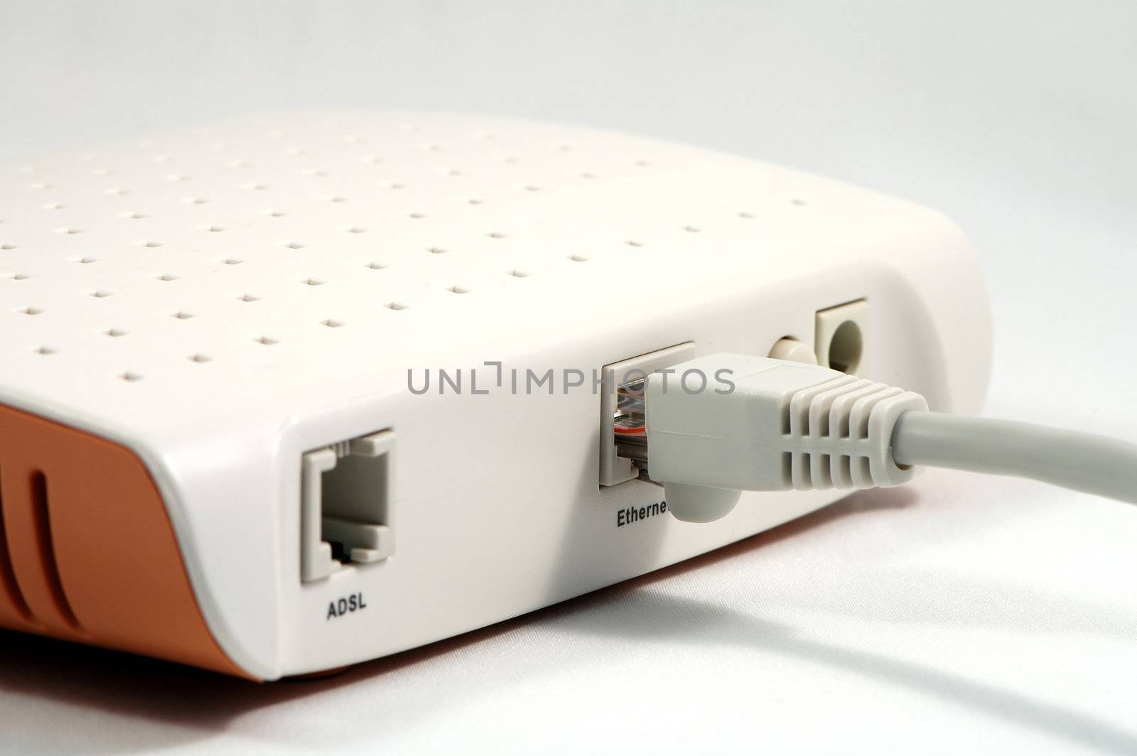 Detail of rear part of cable modem